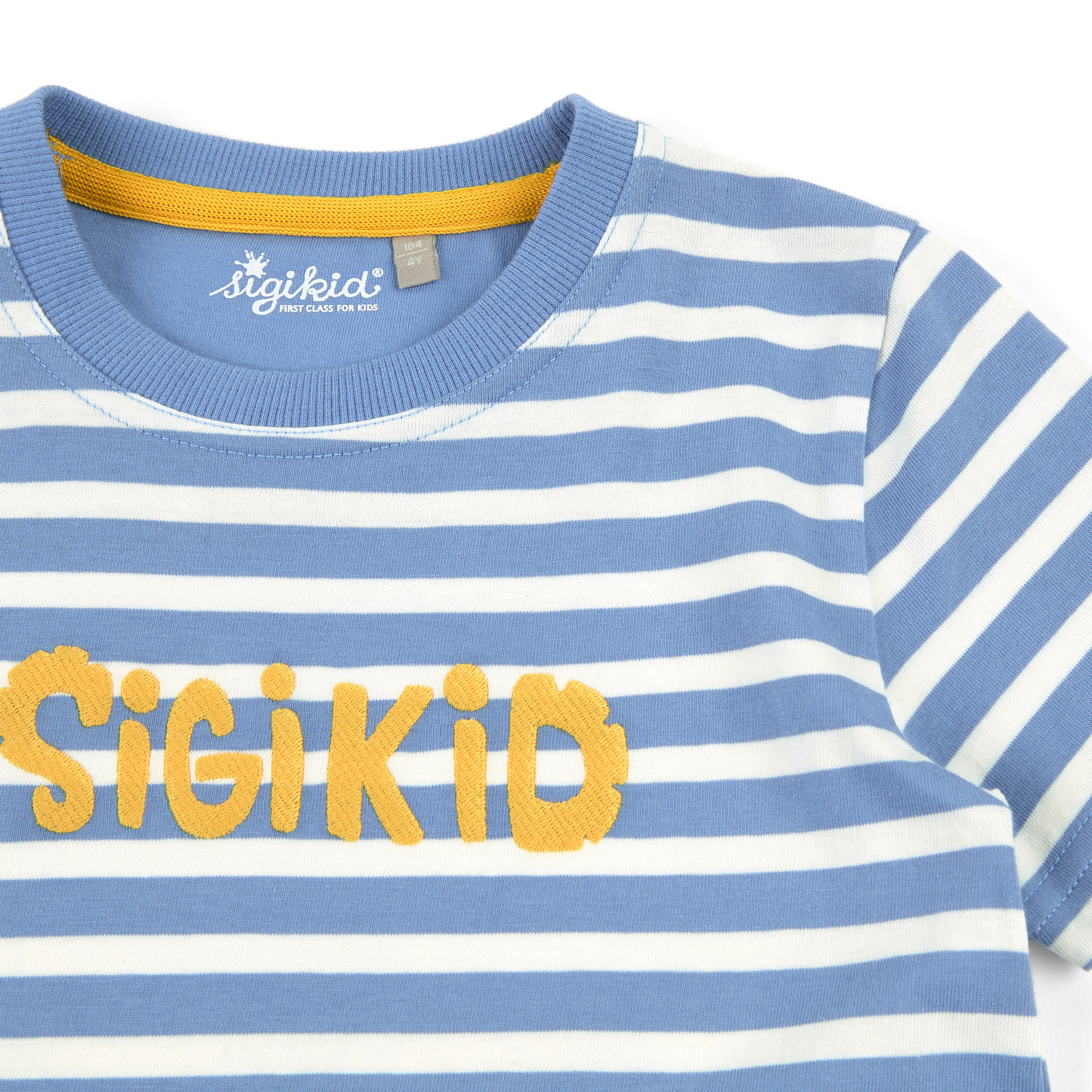 Children's T-shirt blue/white striped