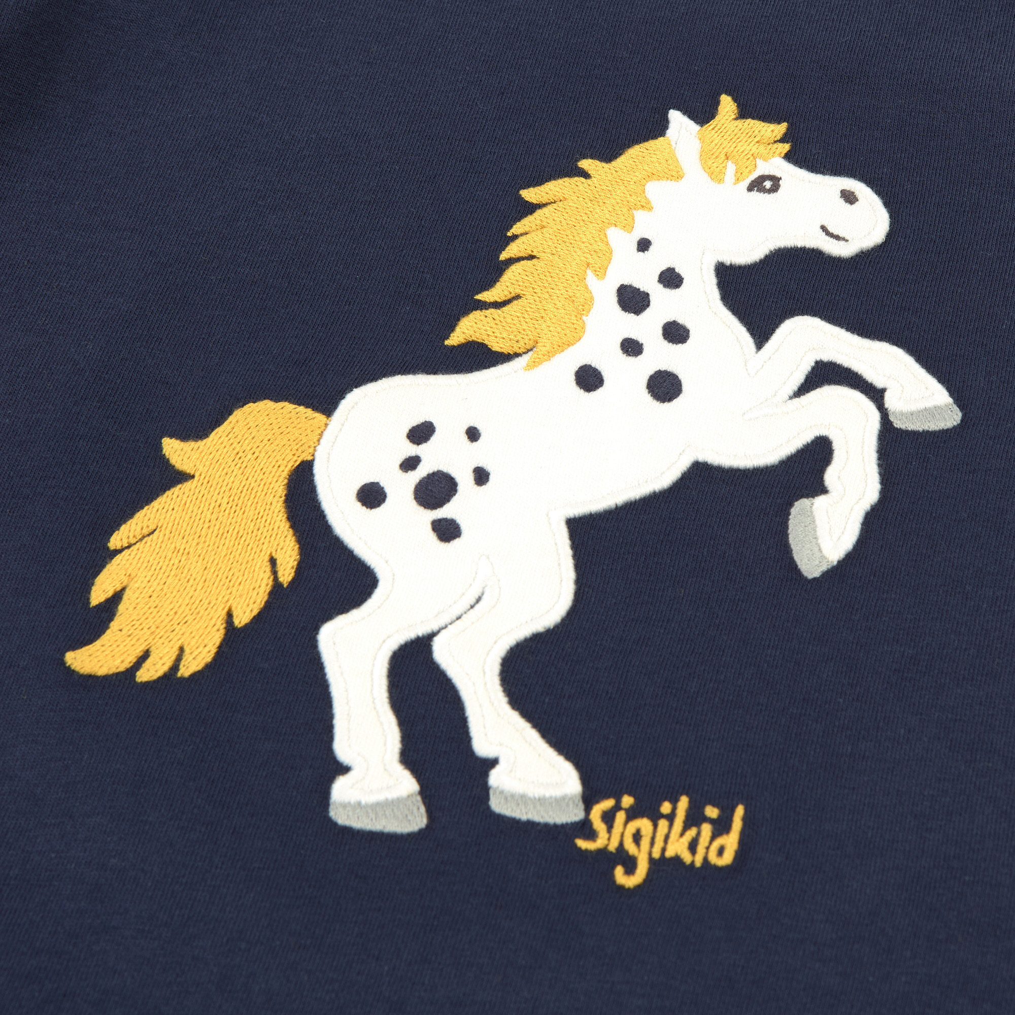 Kinder T-Shirt mit Pony Motiv, dunkelblau