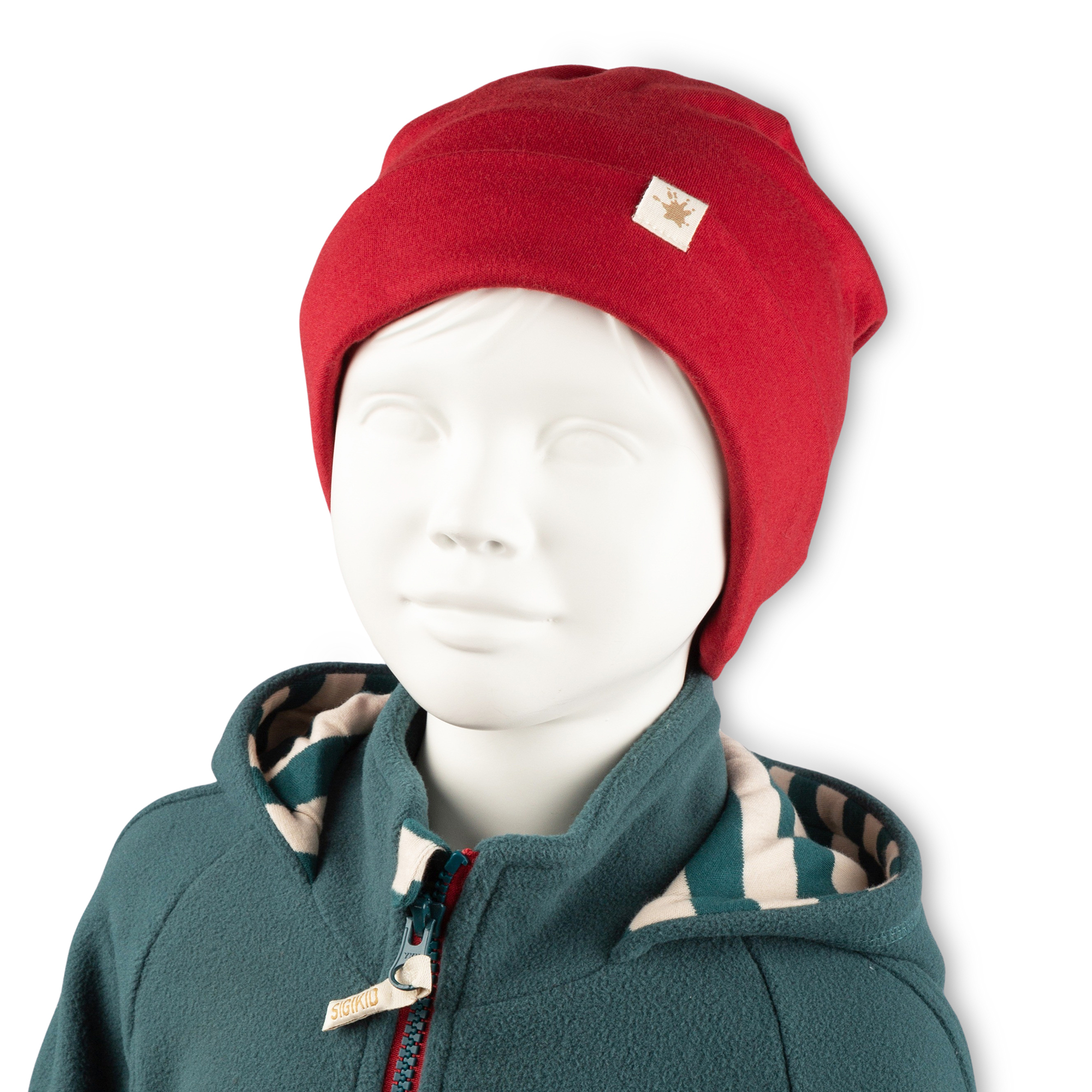 Dark red children's beanie hat, Dino World