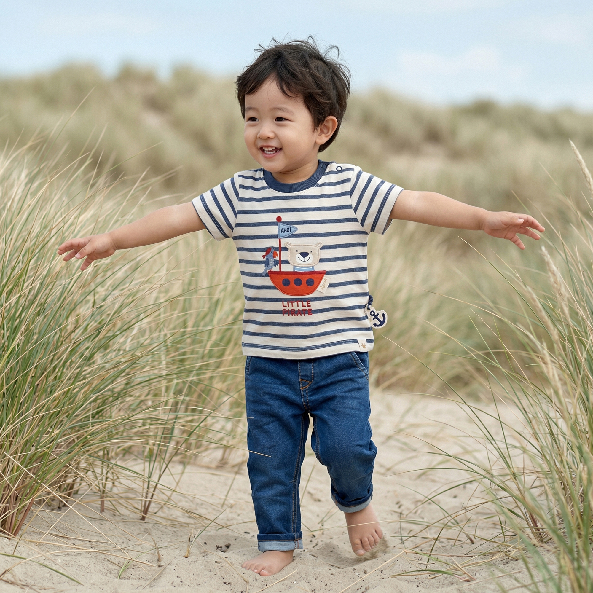 Babyjeans aus Sweat Denim, dunkelblau