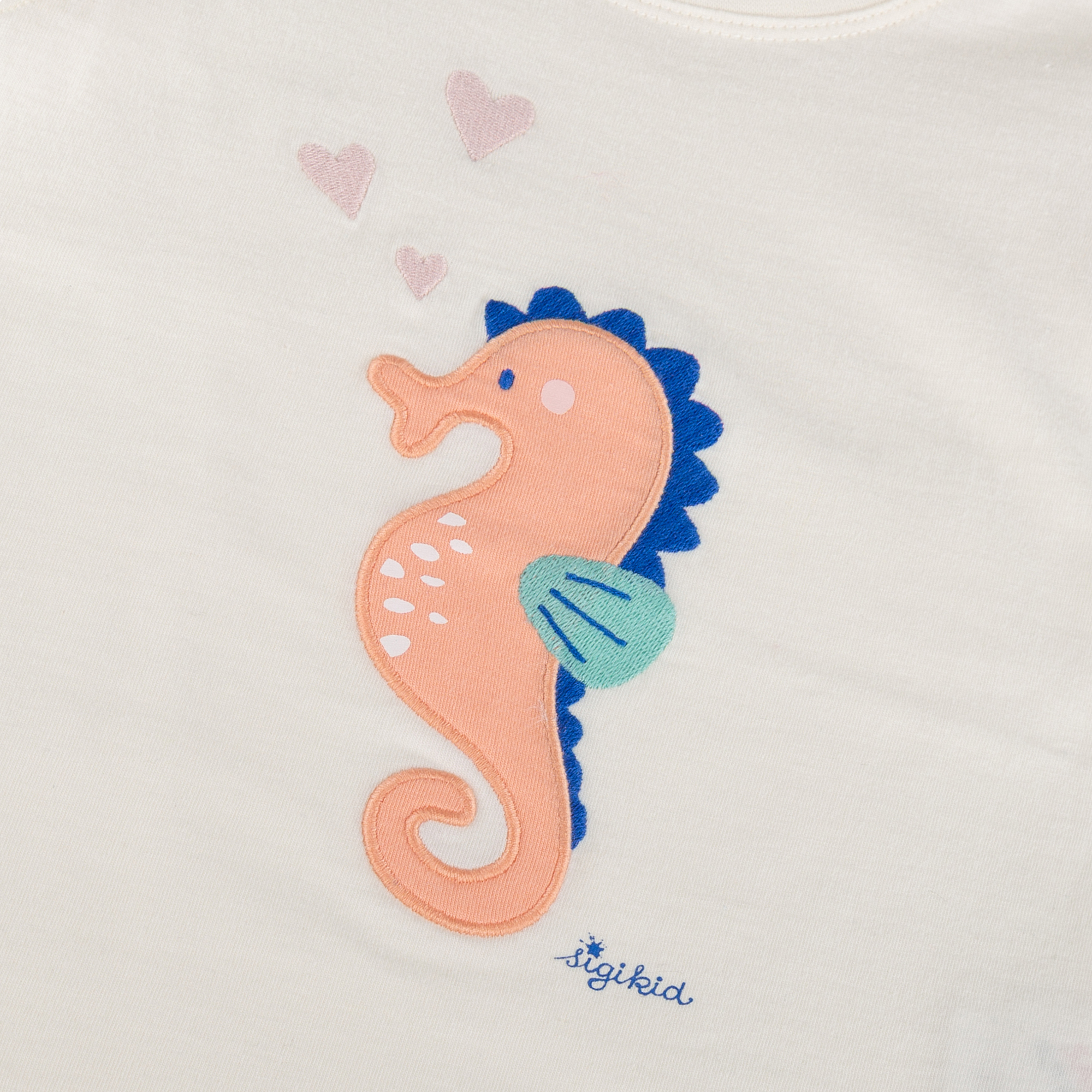 Kinder T-Shirt Seepferdchen, weiß