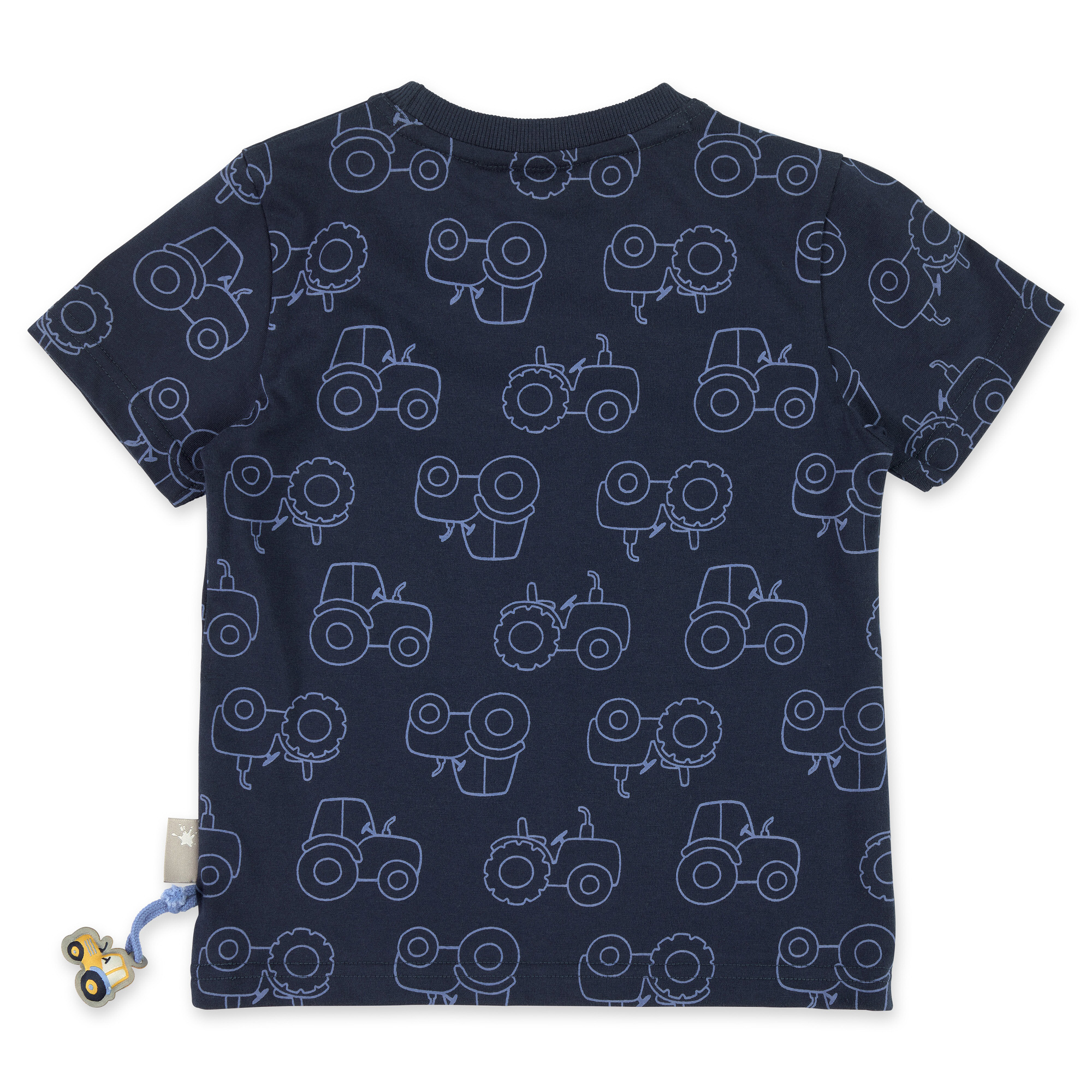 Dunkelblaues Kinder T-Shirt mit Traktoren bedruckt