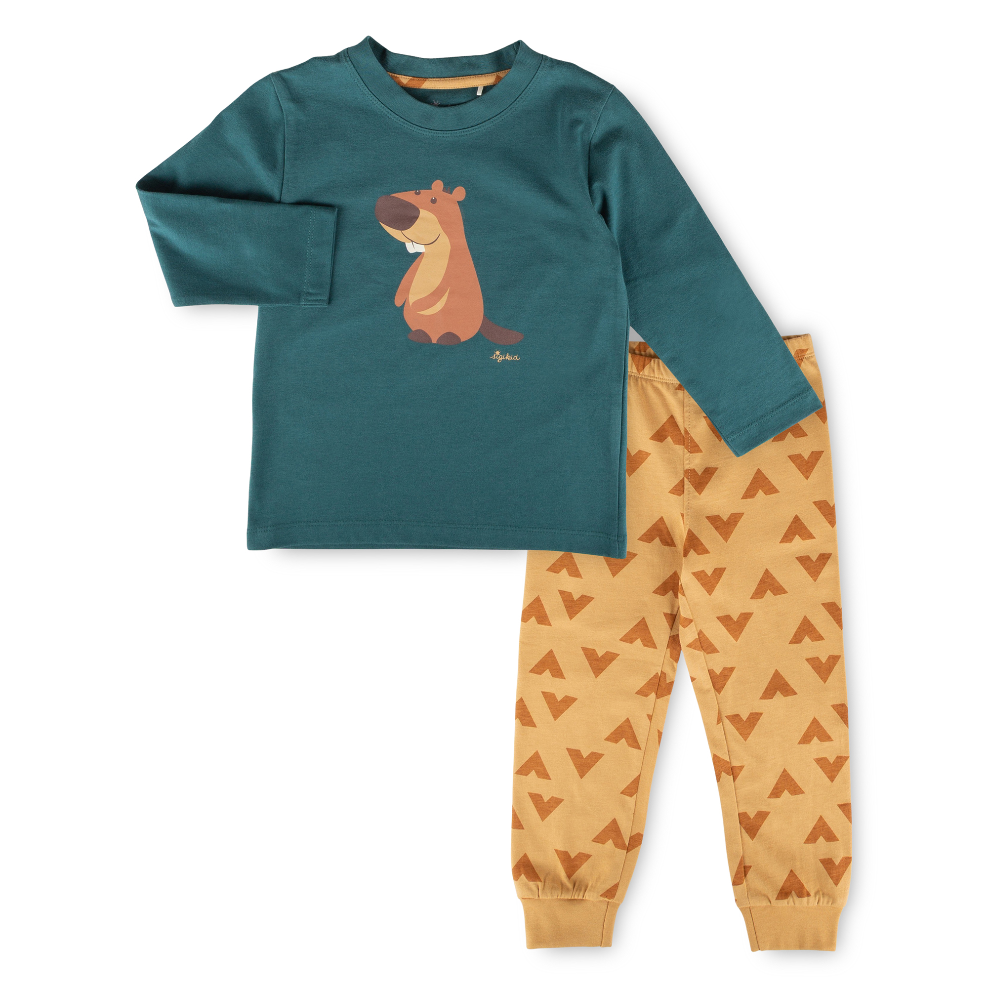 Children's long-sleeved pajamas beaver