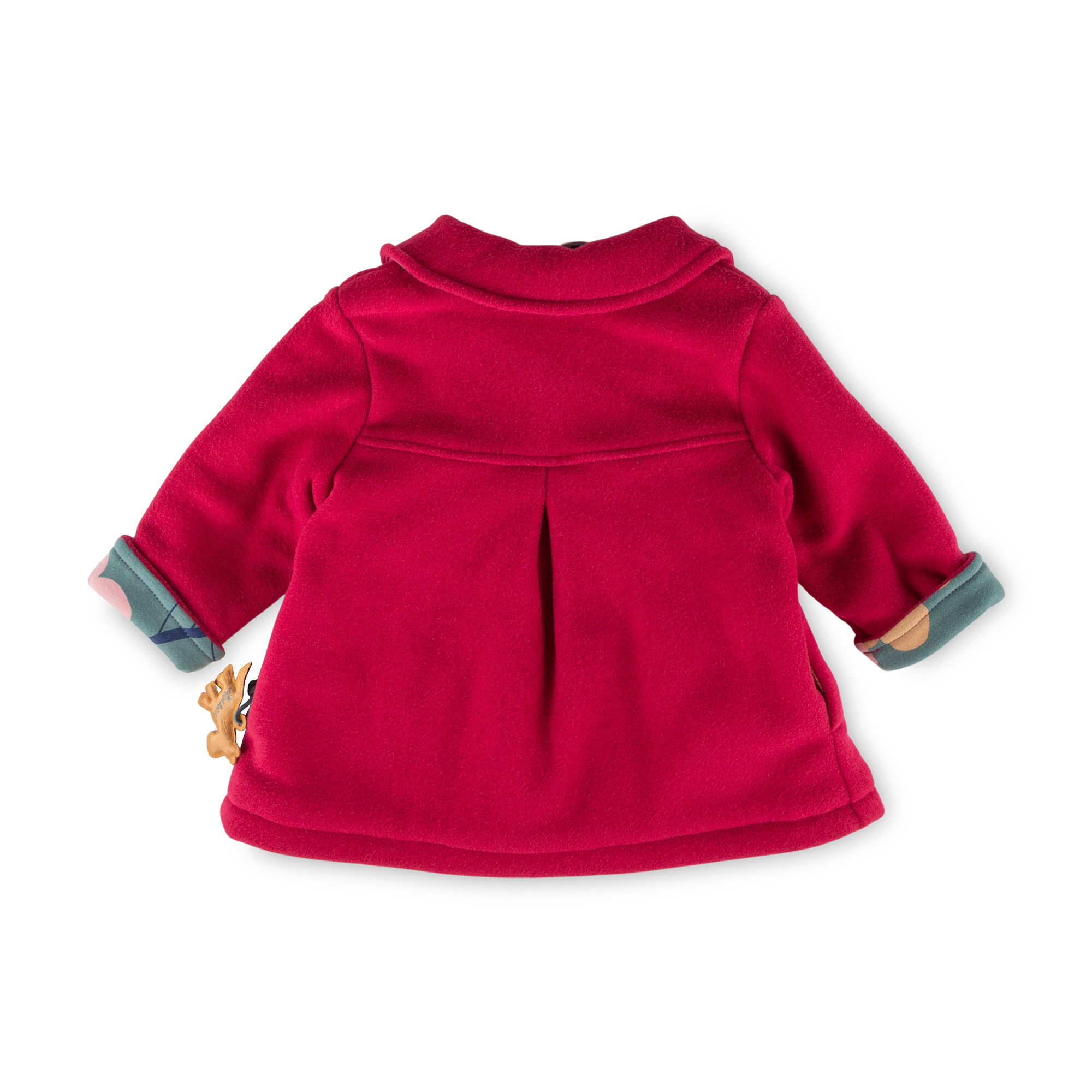 Baby Fleecejacke Pony Love, dunkelrot mit Blumen