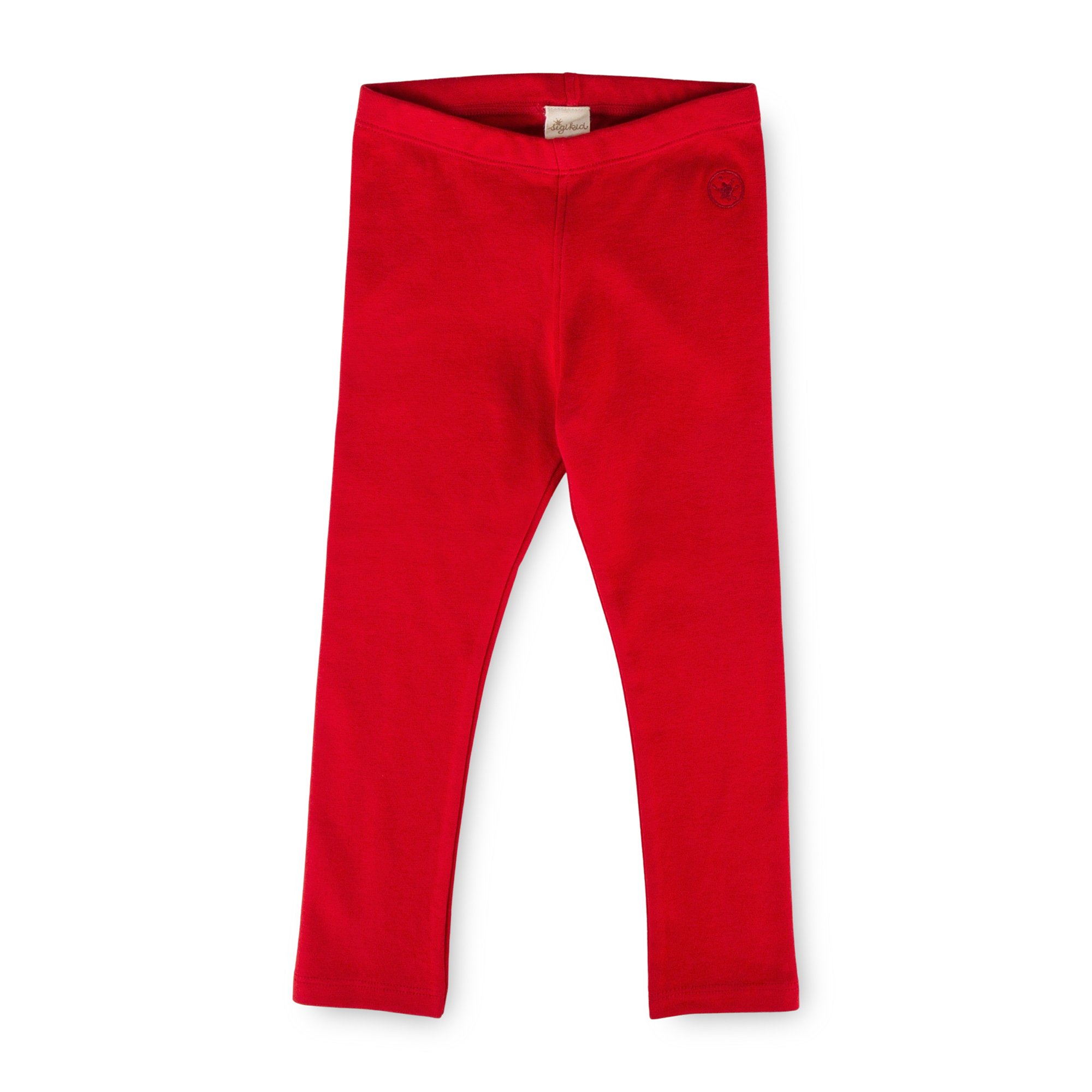 Children's rib knit leggings, bright red