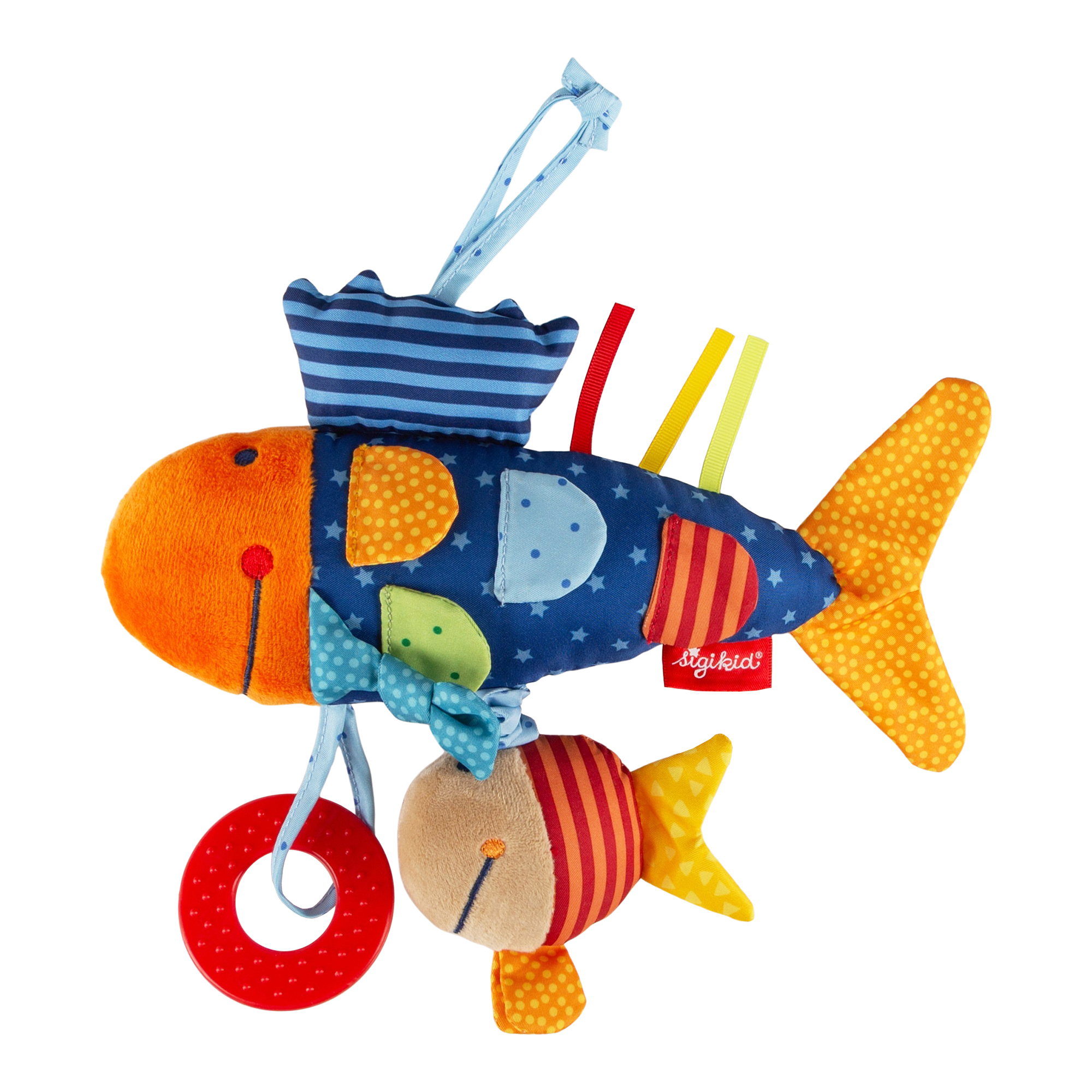 Baby activity soft toy fish, vibrating rattle