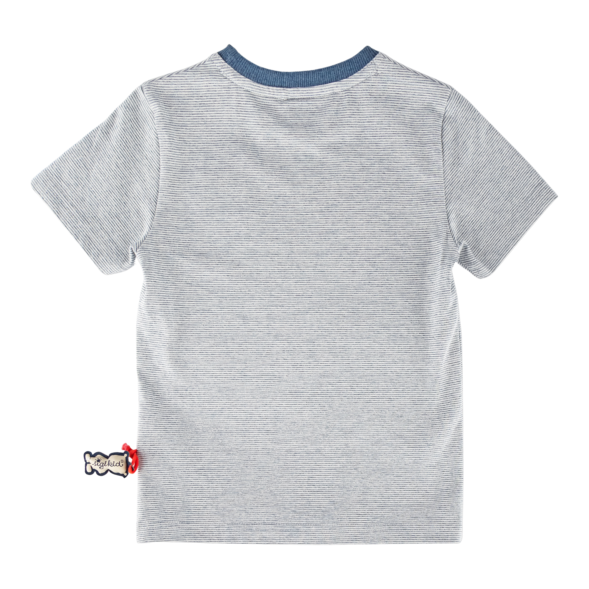 Kinder T-Shirt mit Boot-Patch, blau-weiß meliert