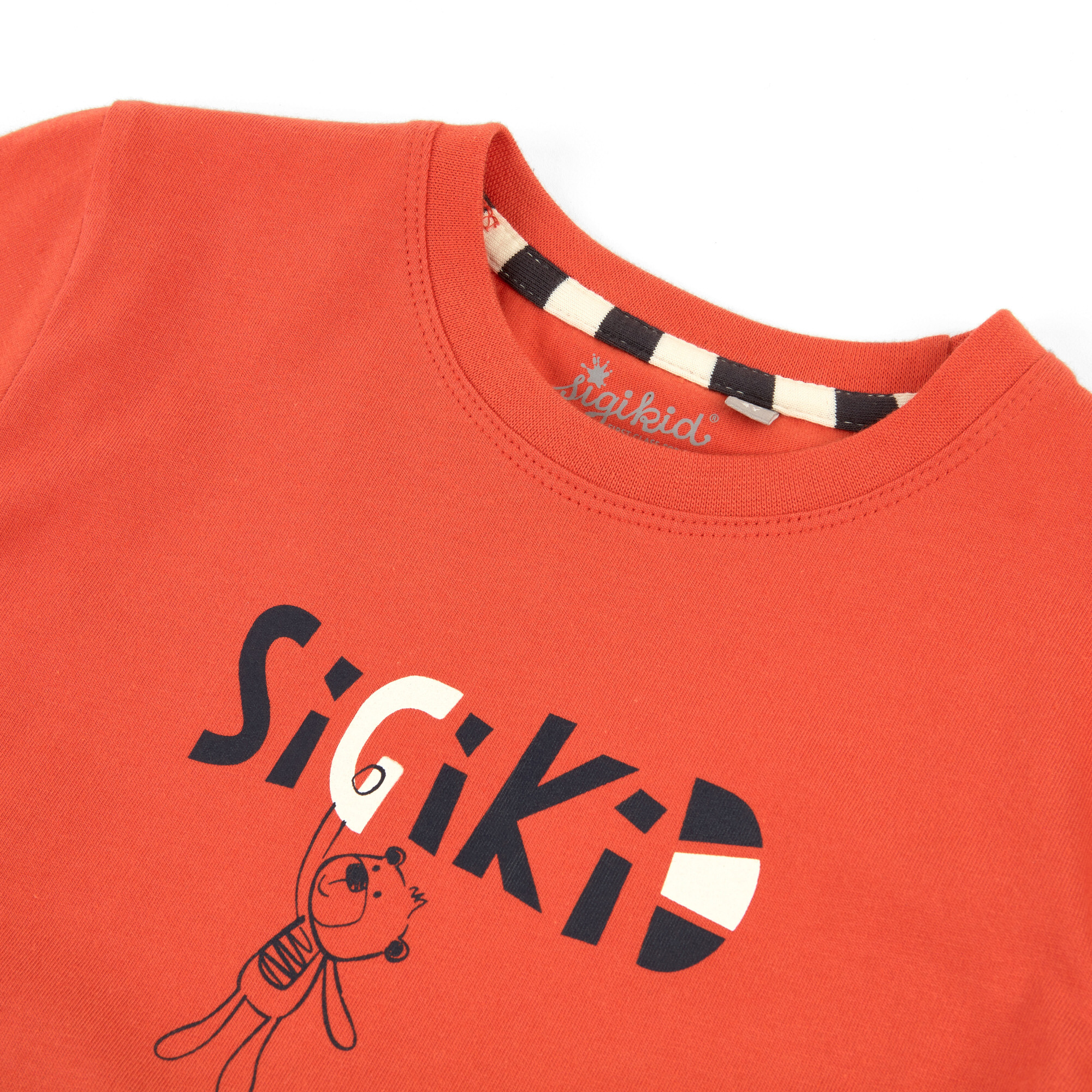 Children's summer pyjamas, red & black/white striped Children's summer pyjamas, red & black/white striped