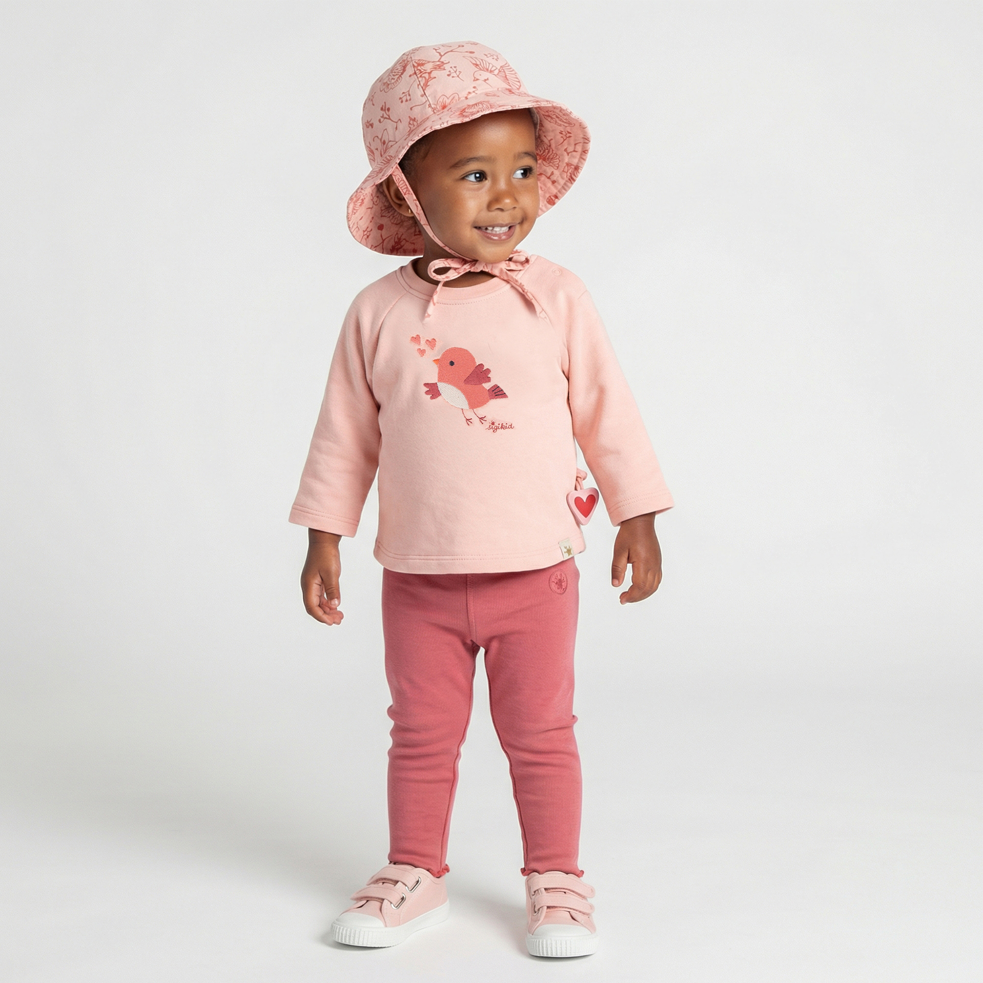 Baby Leggings mit Kräuselsaum, rosarot