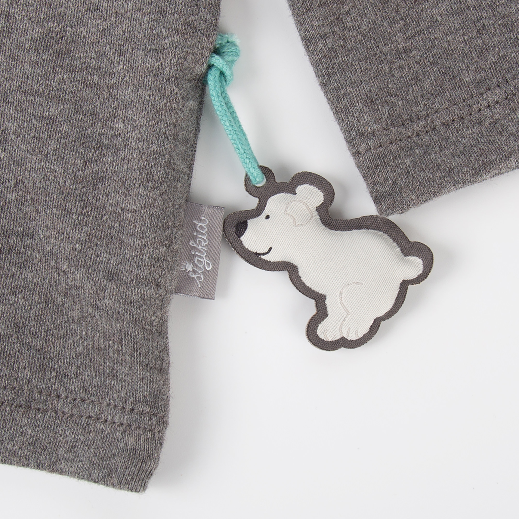 Grey marl baby long sleeve little polar bear