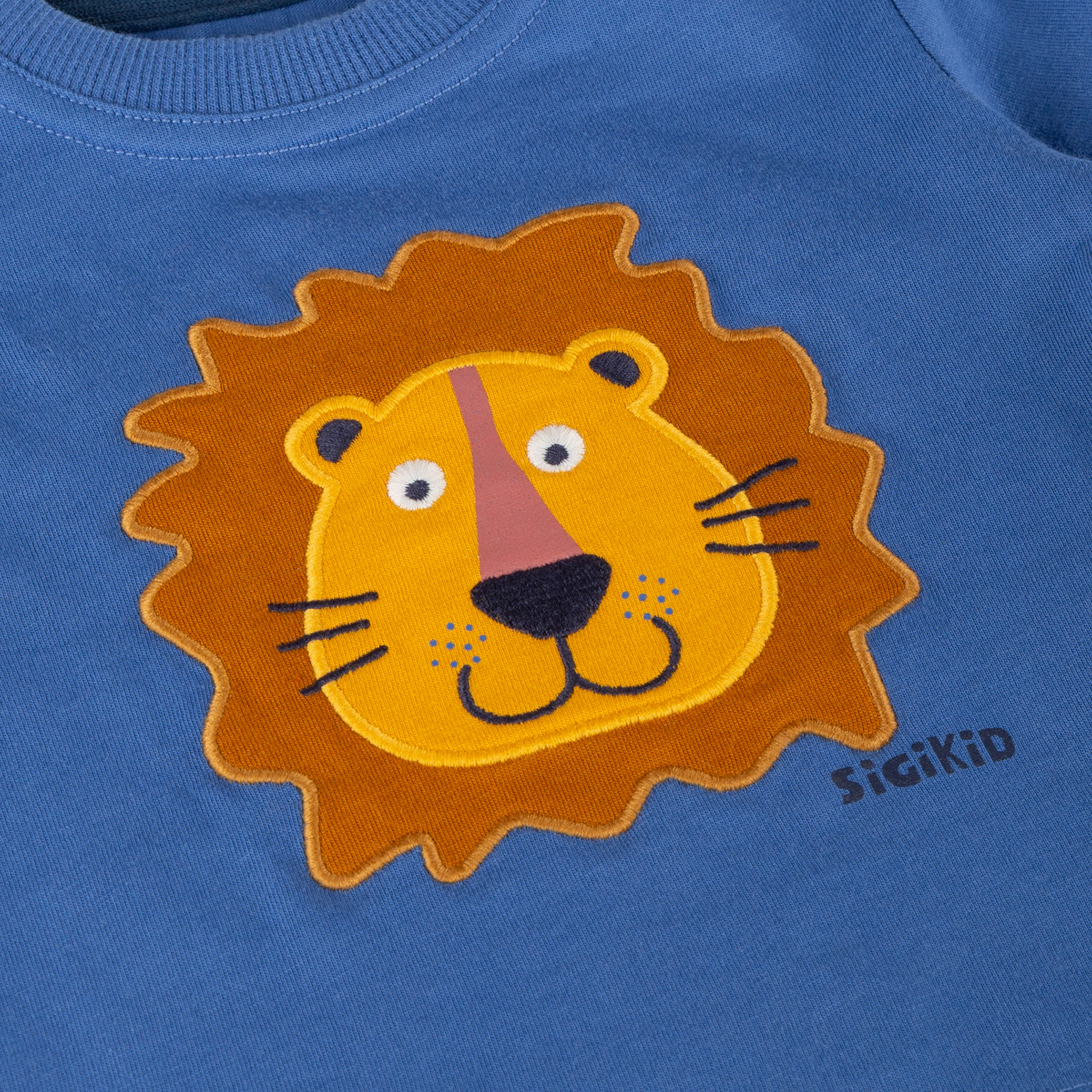 Azure blue baby T-shirt Tiger & Lion