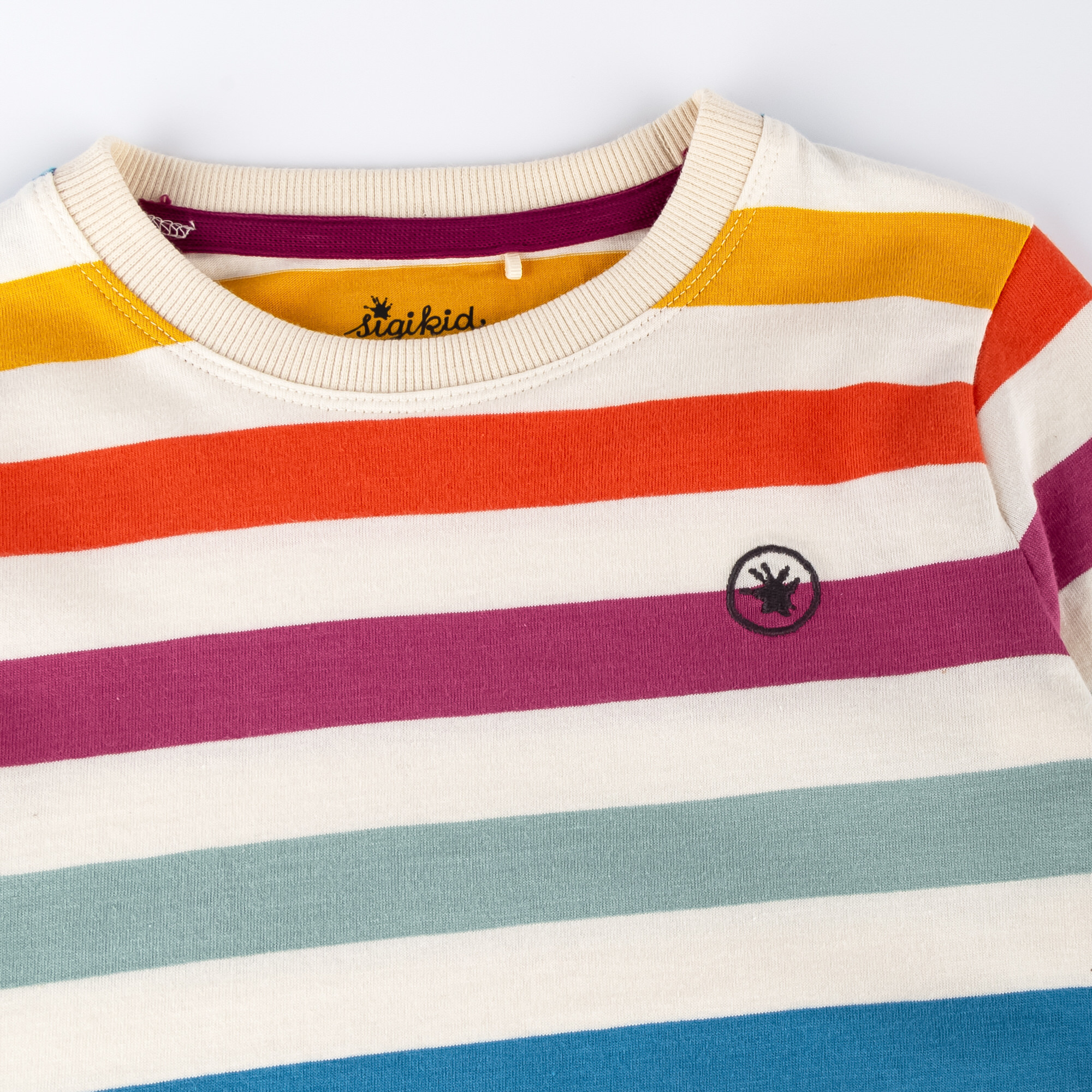 Striped kids' boys' long sleeve Tee, multicoloured