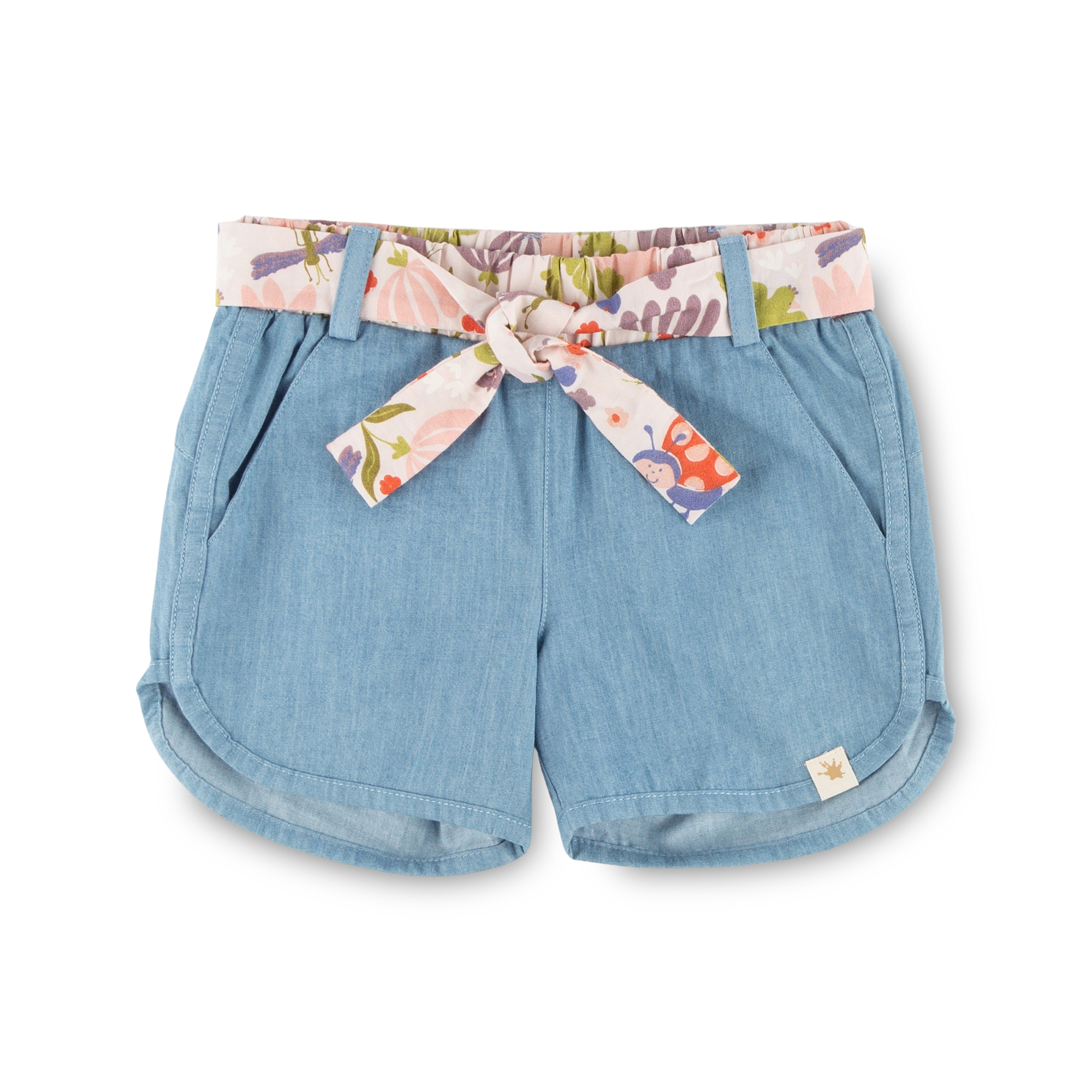 Children's chambray shorts, Happy Ladybug