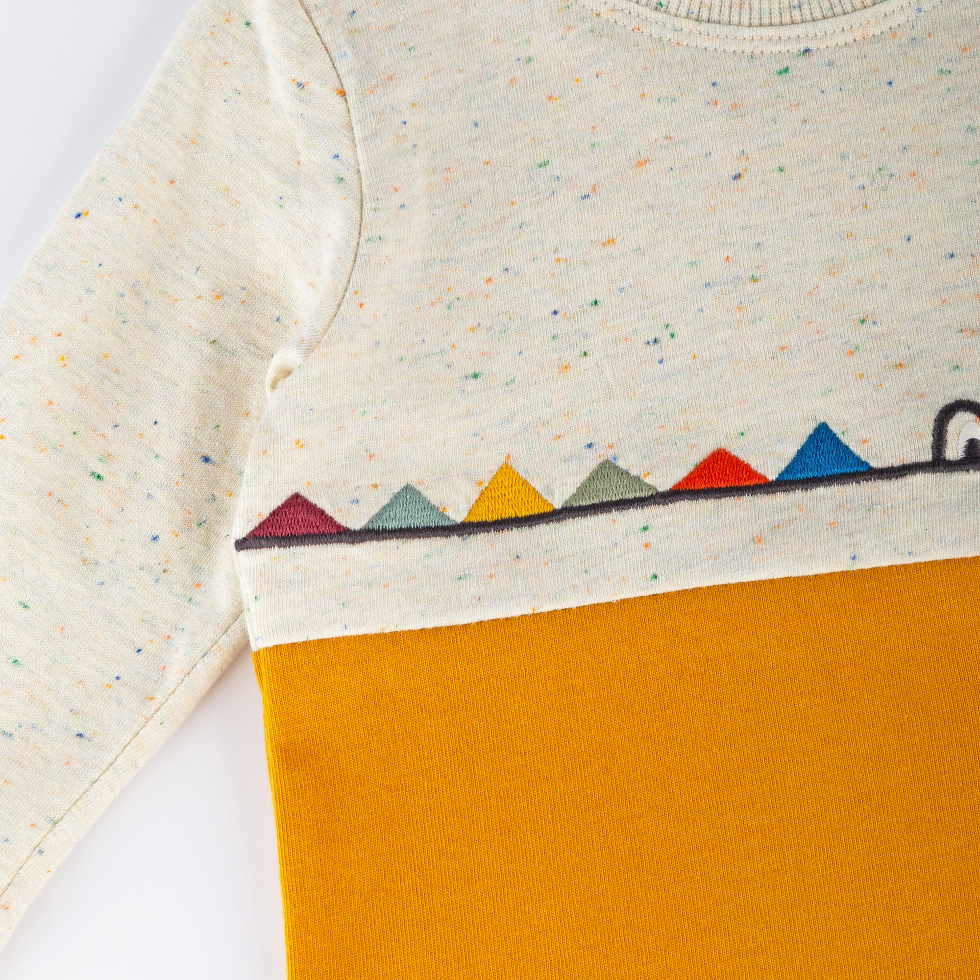 Baby Langarmshirt, naturweiß-gelb Baby Langarmshirt, naturweiß-gelb