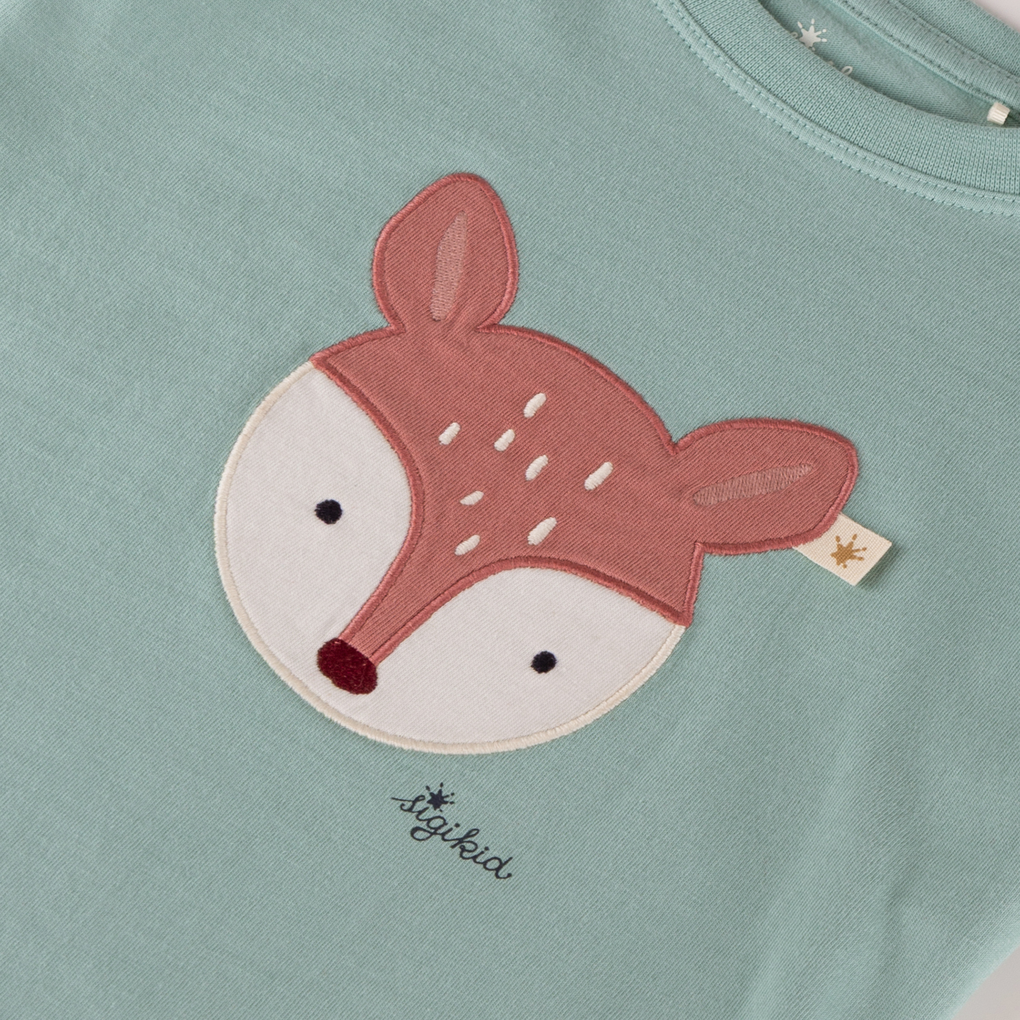 Children's long sleeve Tee roe deer, shoulder frills