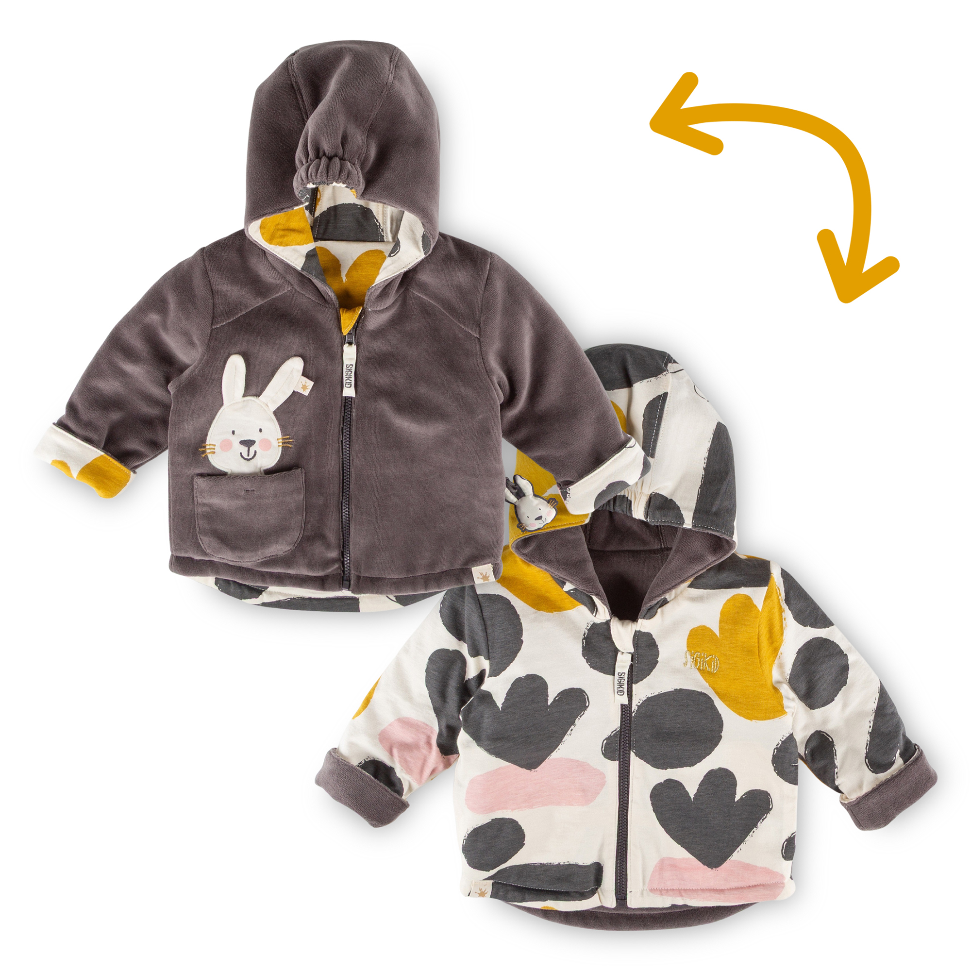 Baby Wendejacke Schneehase, wattiert