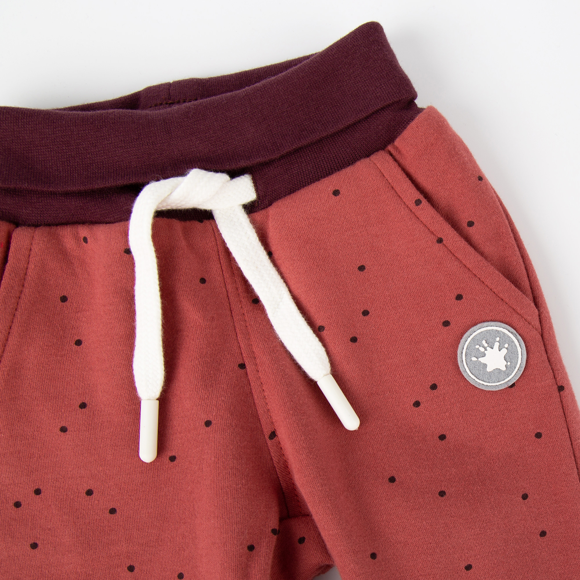 Reversible baby soft pants, burgundy red/copper brown