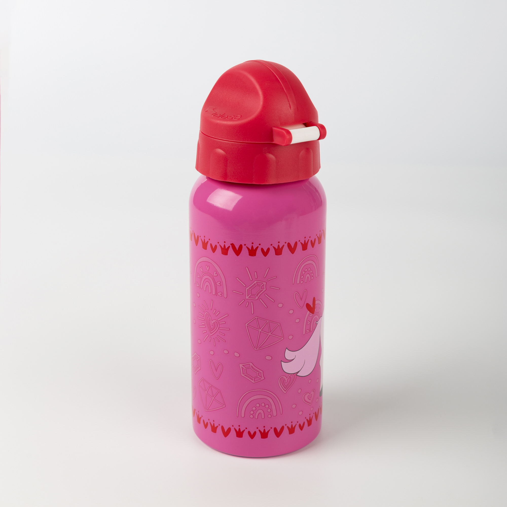 Girls' drink bottle princess Pinky Queeny and unicorn Girls' drink bottle princess Pinky Queeny and unicorn