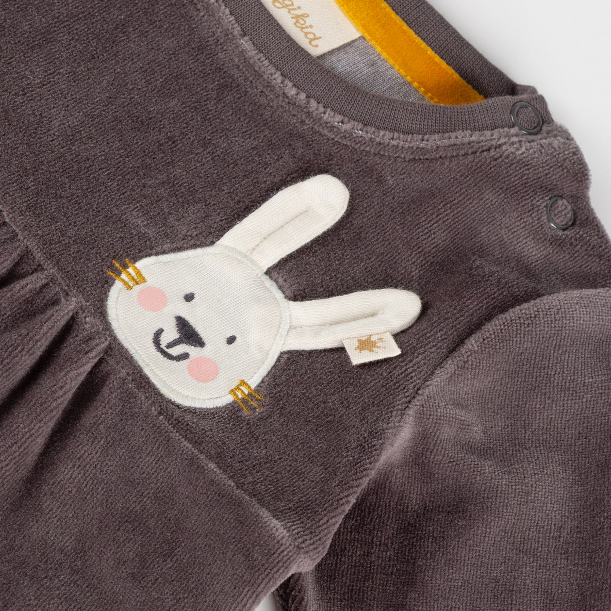Baby Nicki Volant Kleid Schneehase, dunkelgrau