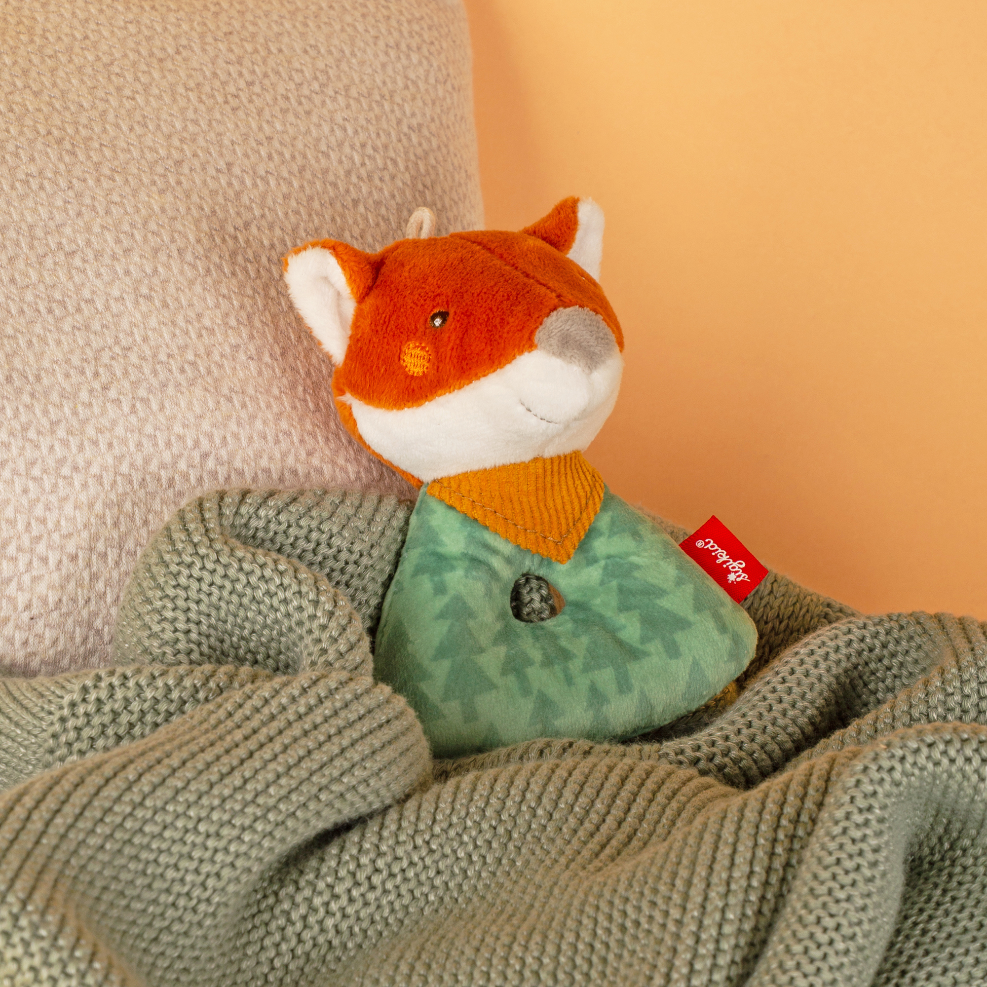 Baby rattle grasp soft toy fox, Wolly Wood