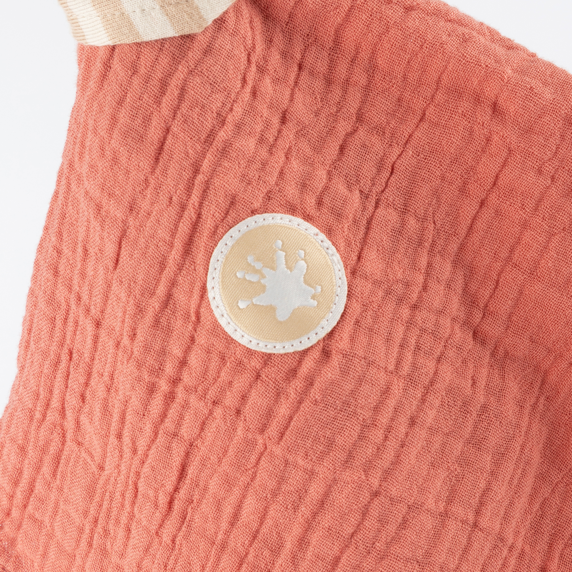 Muslin baby comforter bunny, coral pink Muslin baby comforter bunny, coral pink