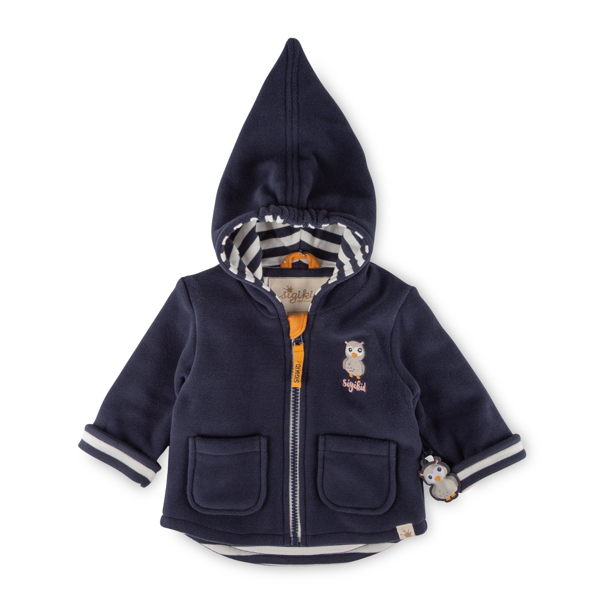 Baby Fleecejacke Eule Curious Owl, dunkelblau
