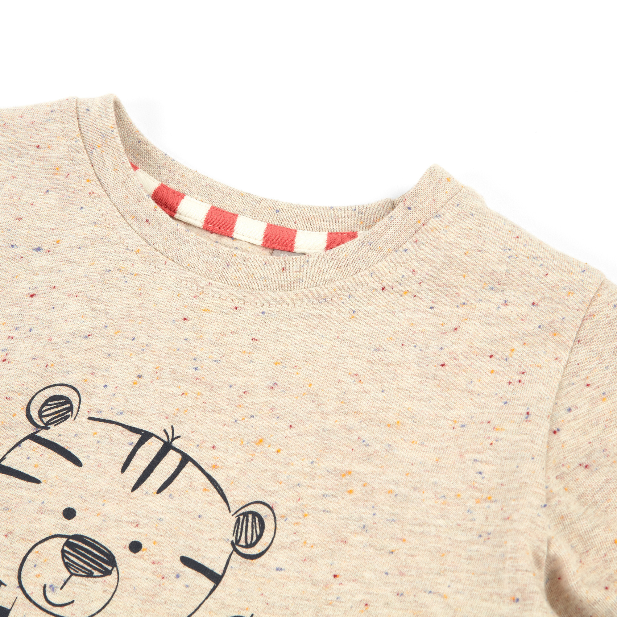 Kurzer Kinder Sommer Schlafanzug Tiger, hell meliert-pink Kurzer Kinder Sommer Schlafanzug Tiger, hell meliert-pink