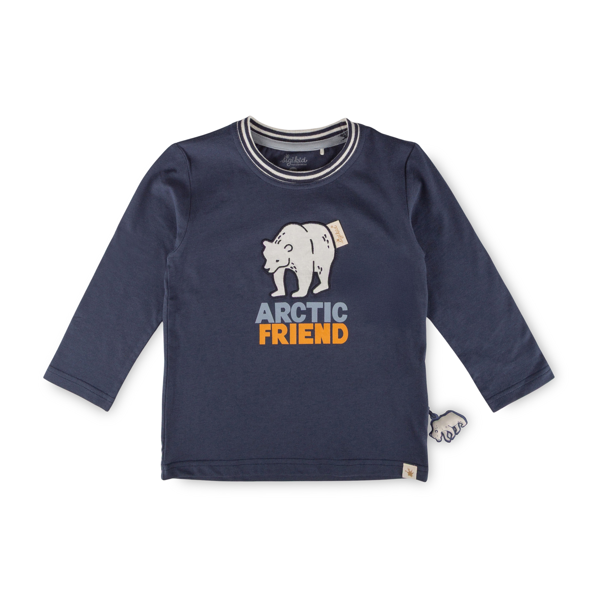Navy children's long sleeve Tee bear, Polar Friends
