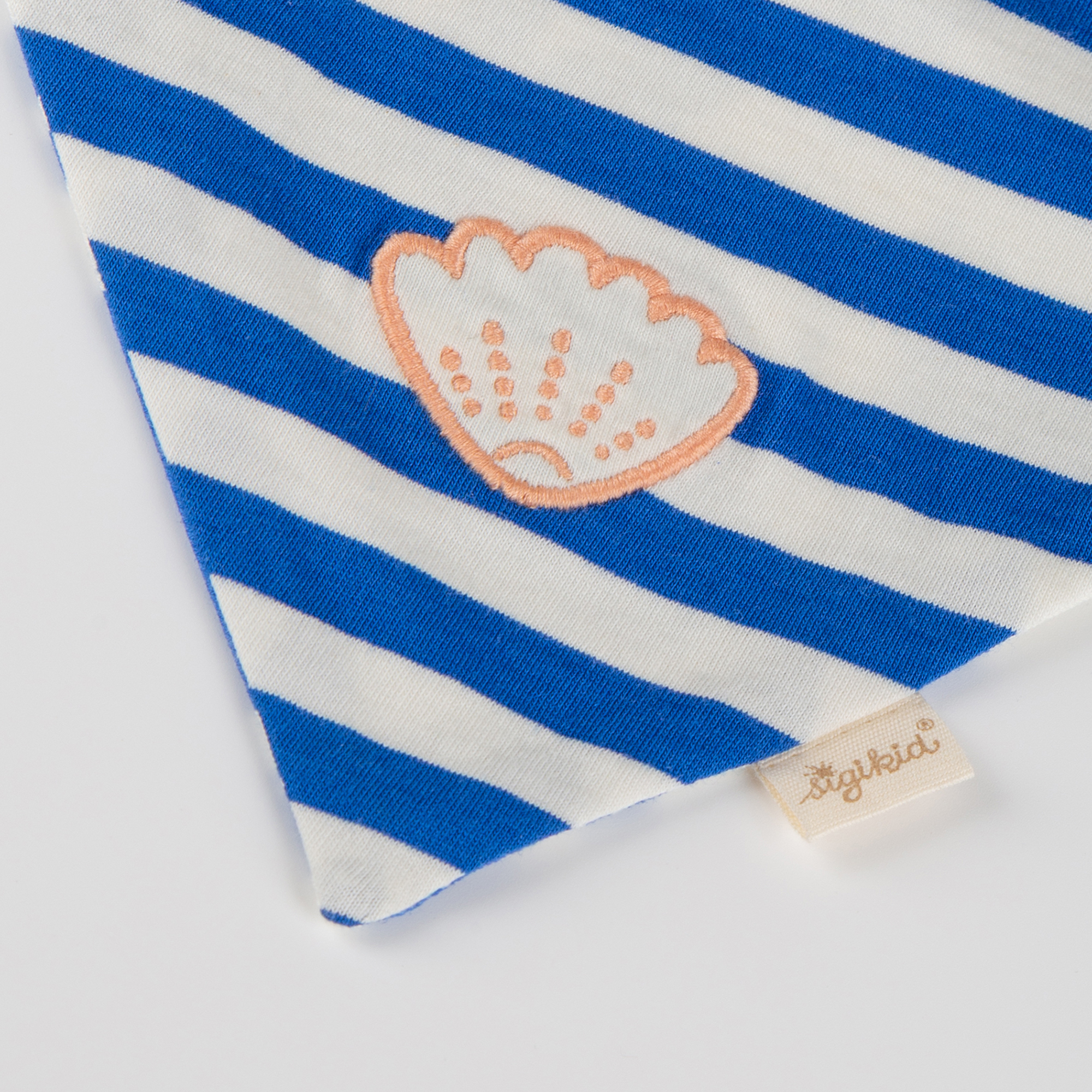 Baby Wendehalstuch Strand Print, blau-weiß