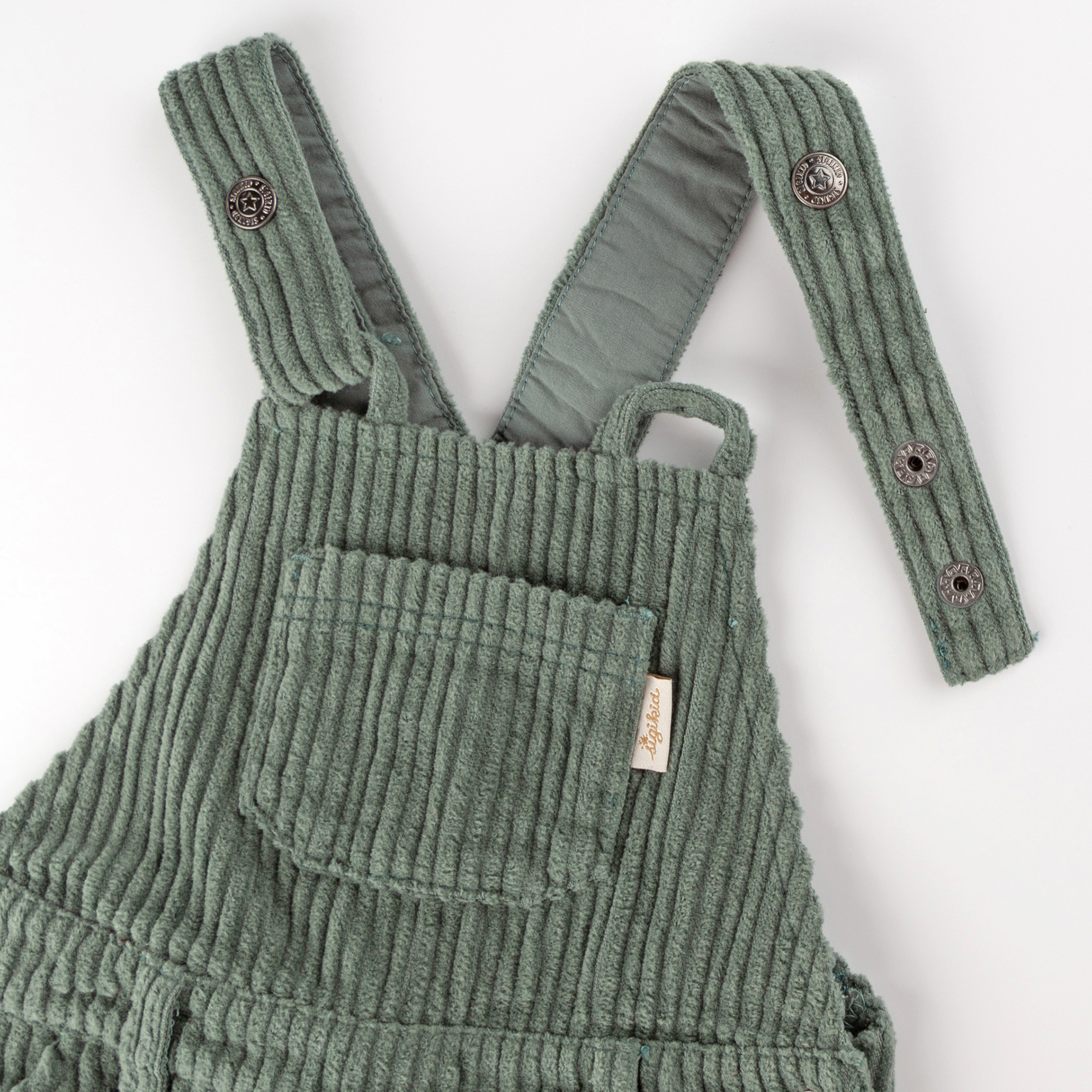 Green baby corduroy dungarees