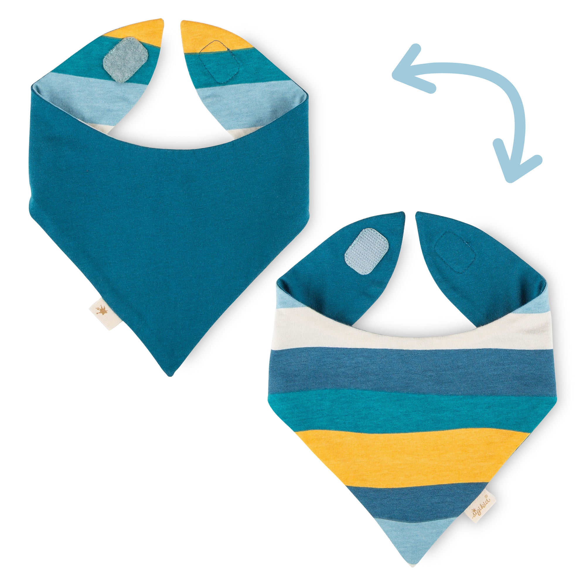 Baby Wendehalstuch Fahrzeuge, blaugrün/gestreift