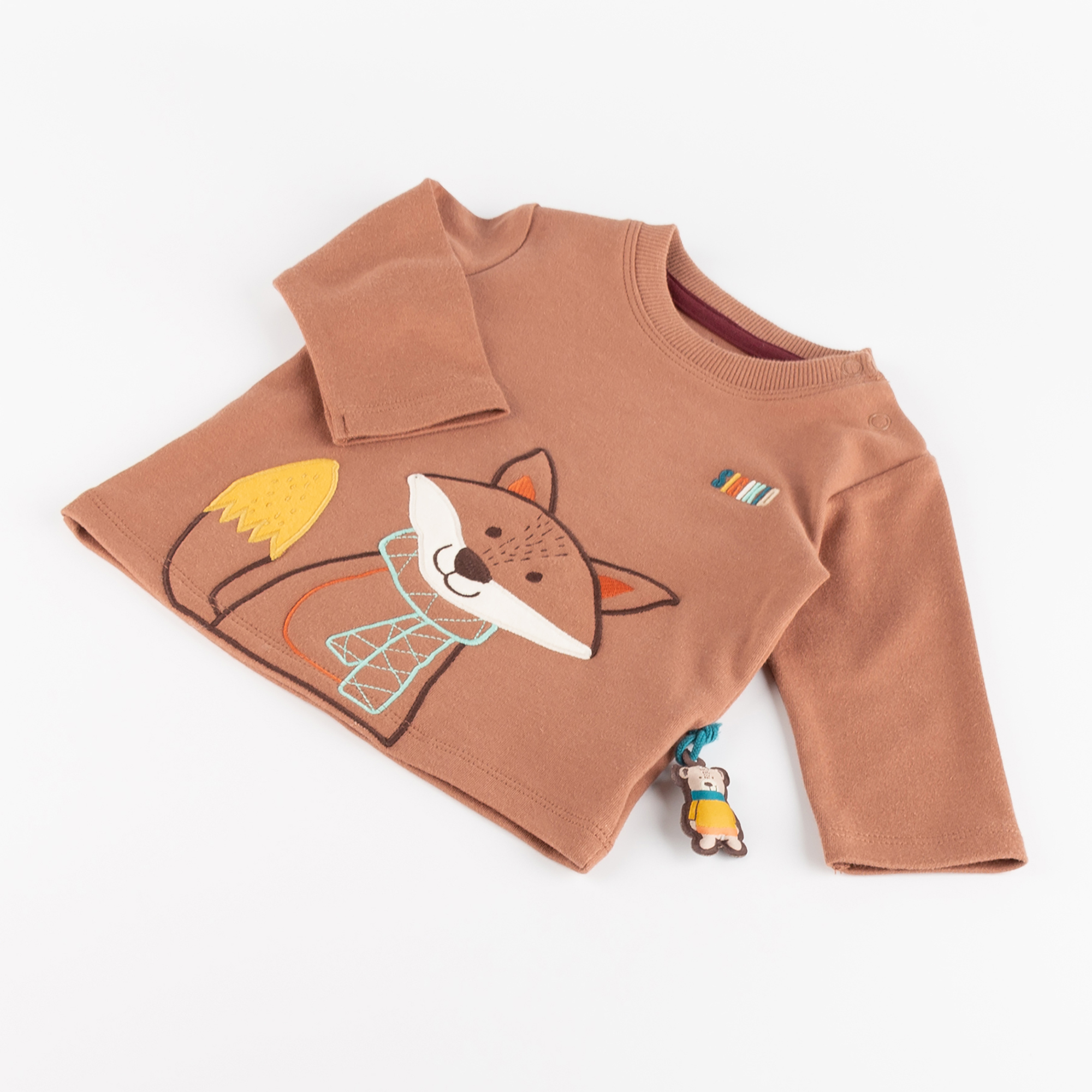 Sugar brown baby long-sleeve Tee fox, Winter Animals