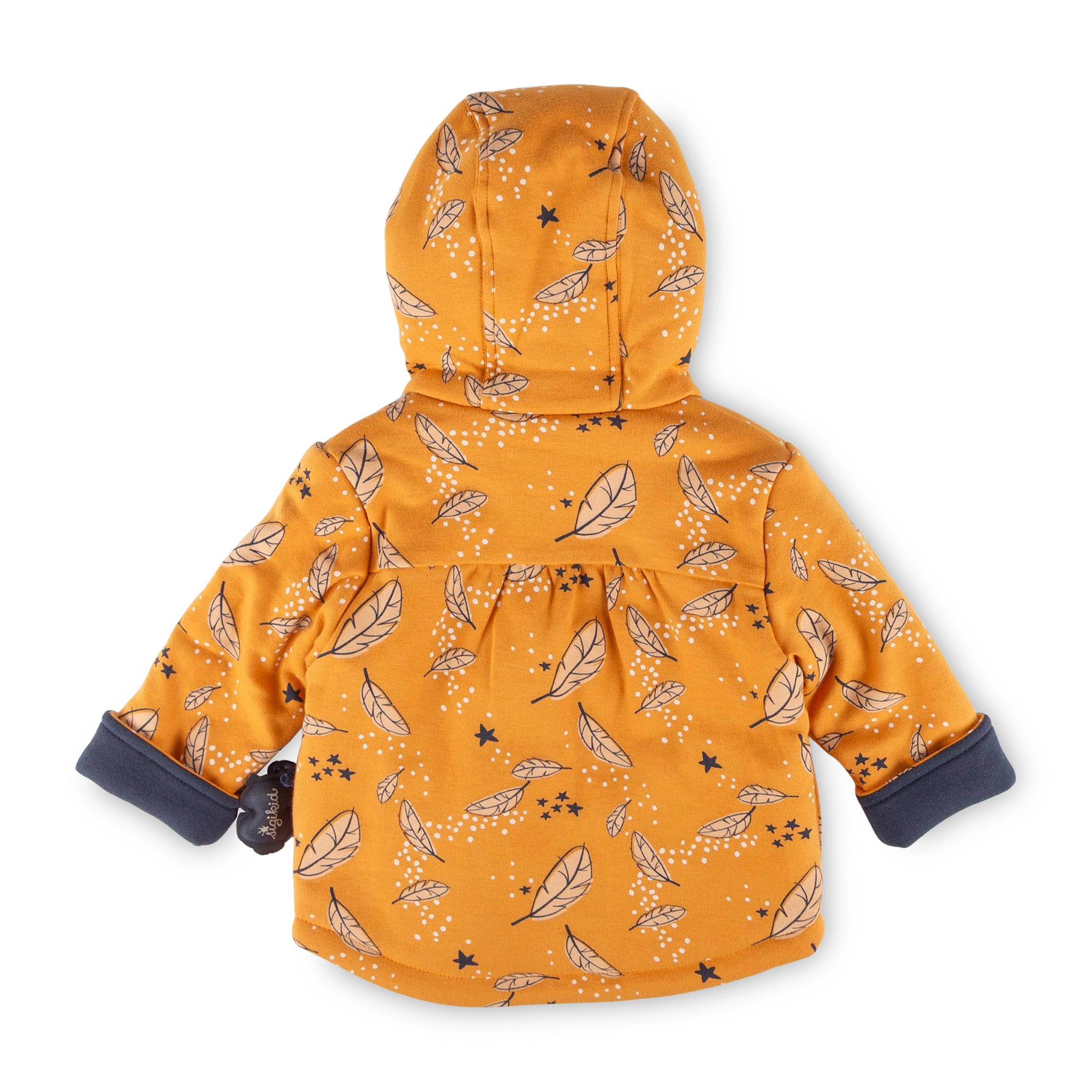 Reversible hooded baby jacket Magic Owl, interlined