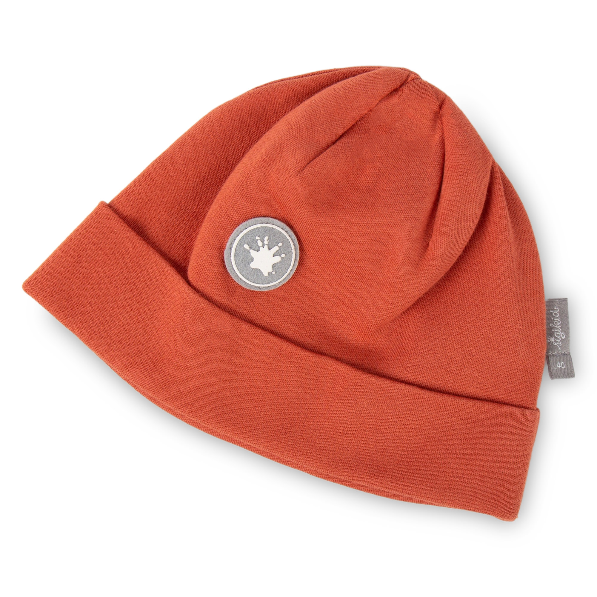 Snug baby beanie hat, double-layered, orange