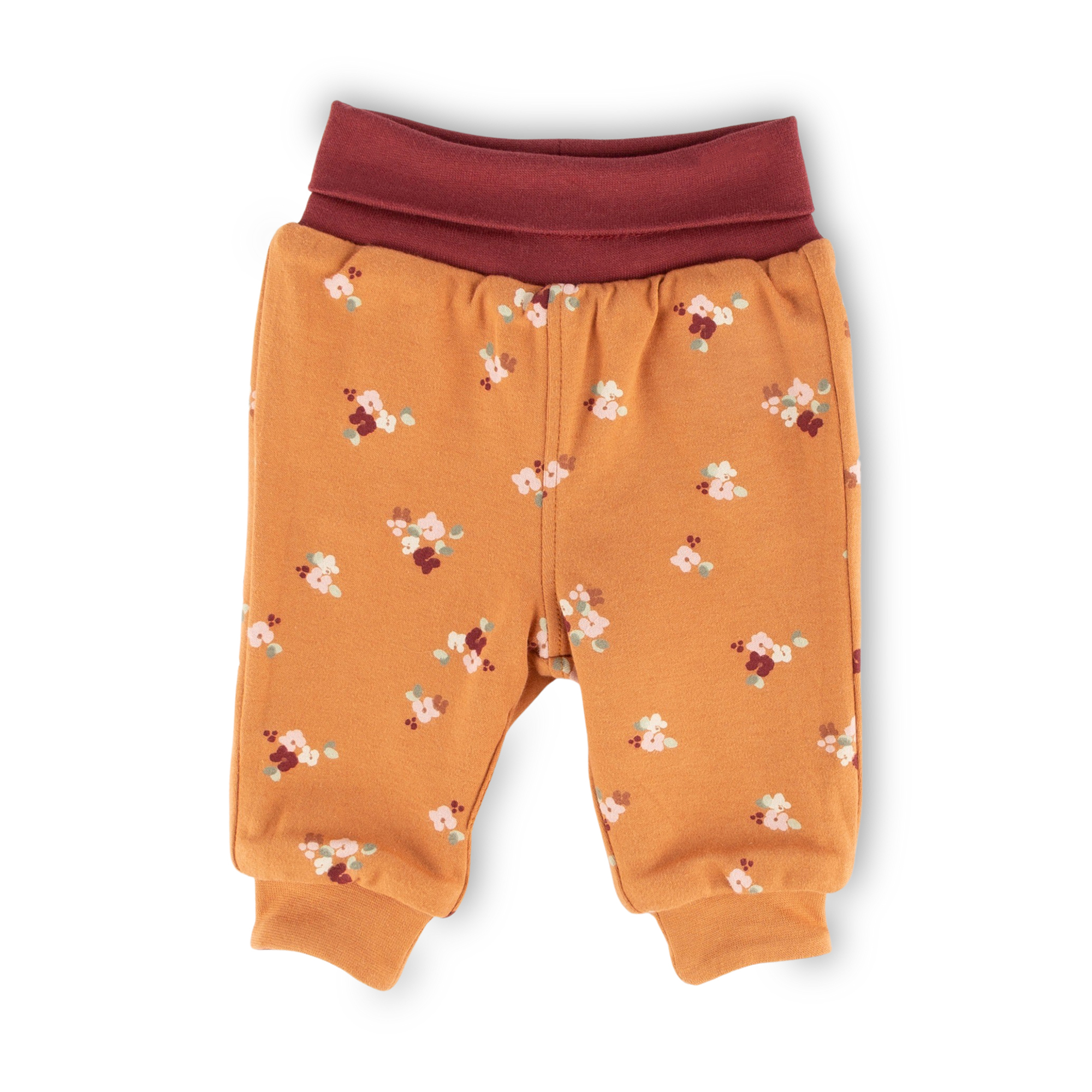 Reversible baby soft pants, dark red/caramel brown