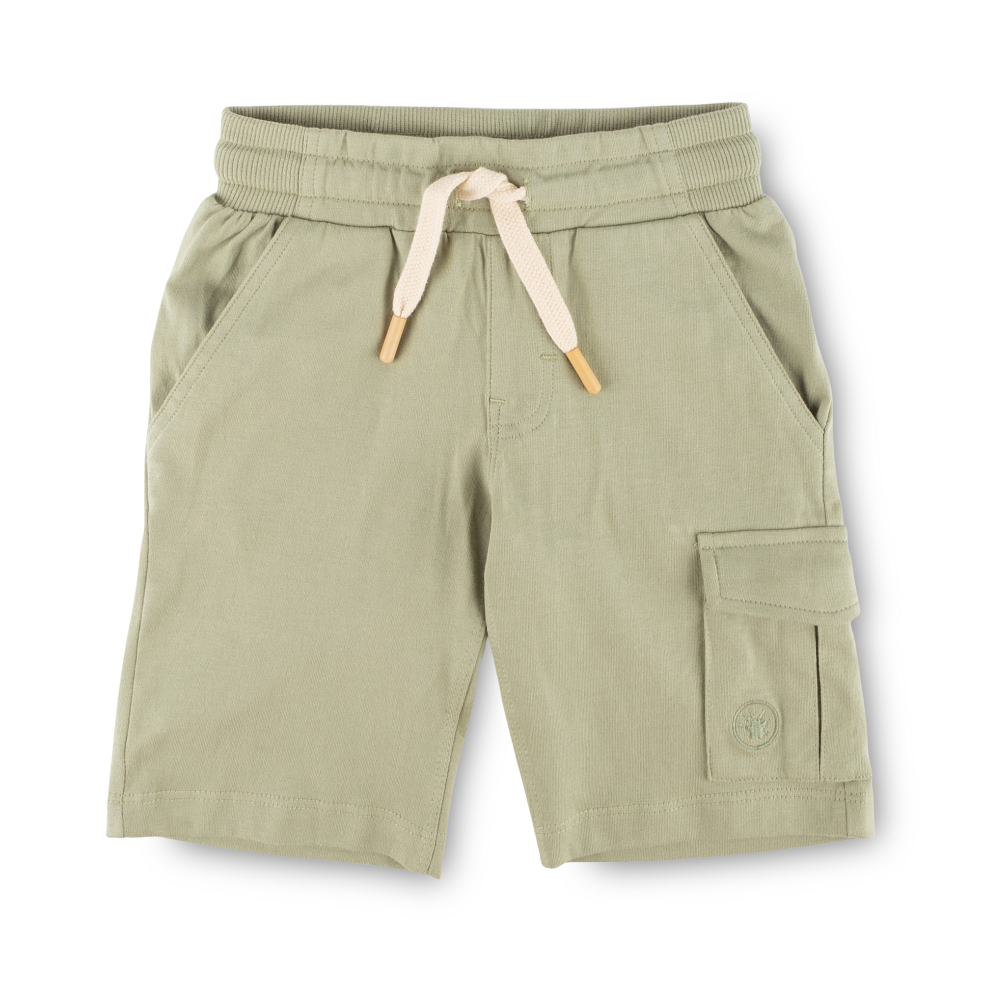 Boys' jersey bermuda shorts reed green, Happy Crocodile