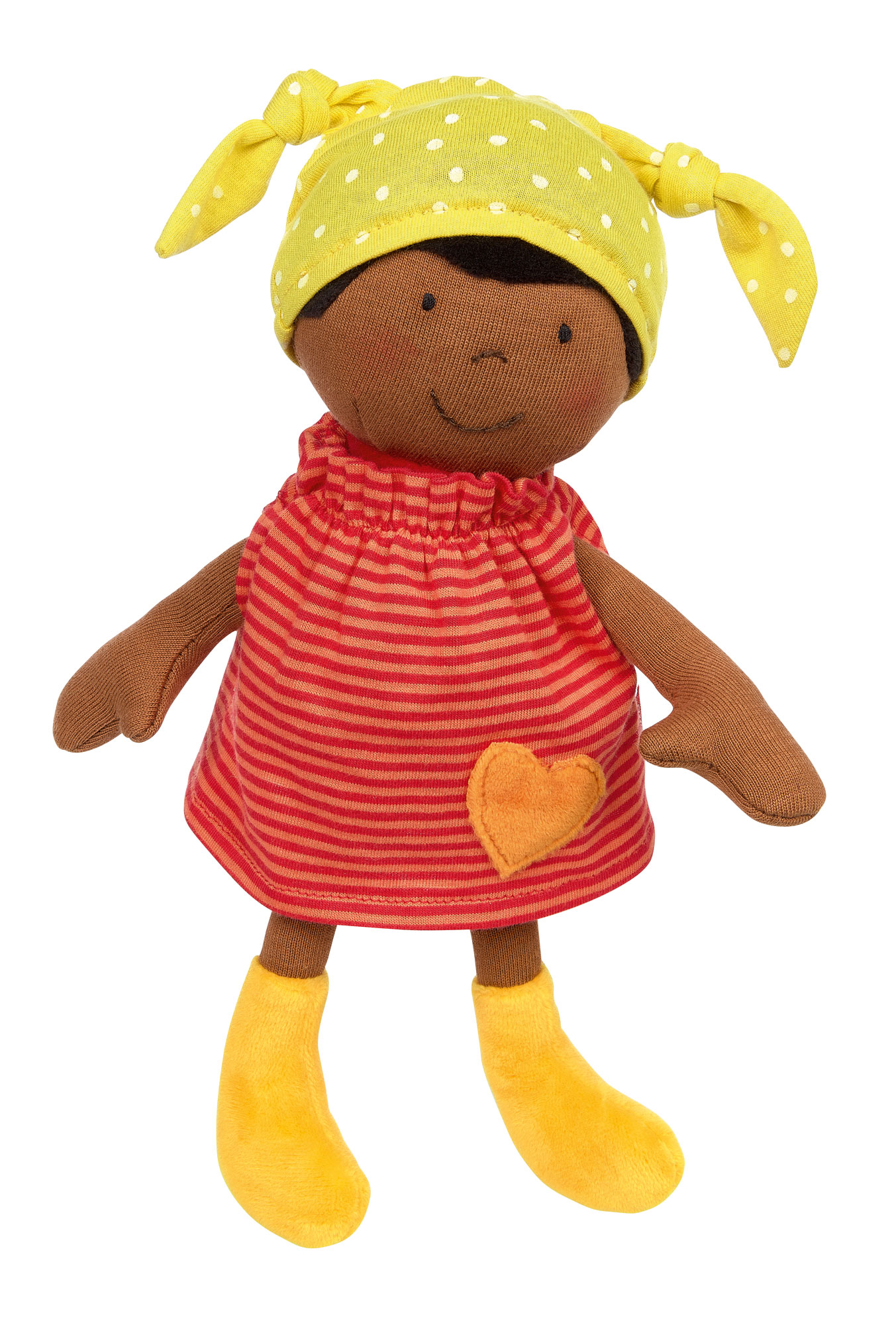 Soft baby plush doll, red/yellow Soft baby plush doll, red/yellow