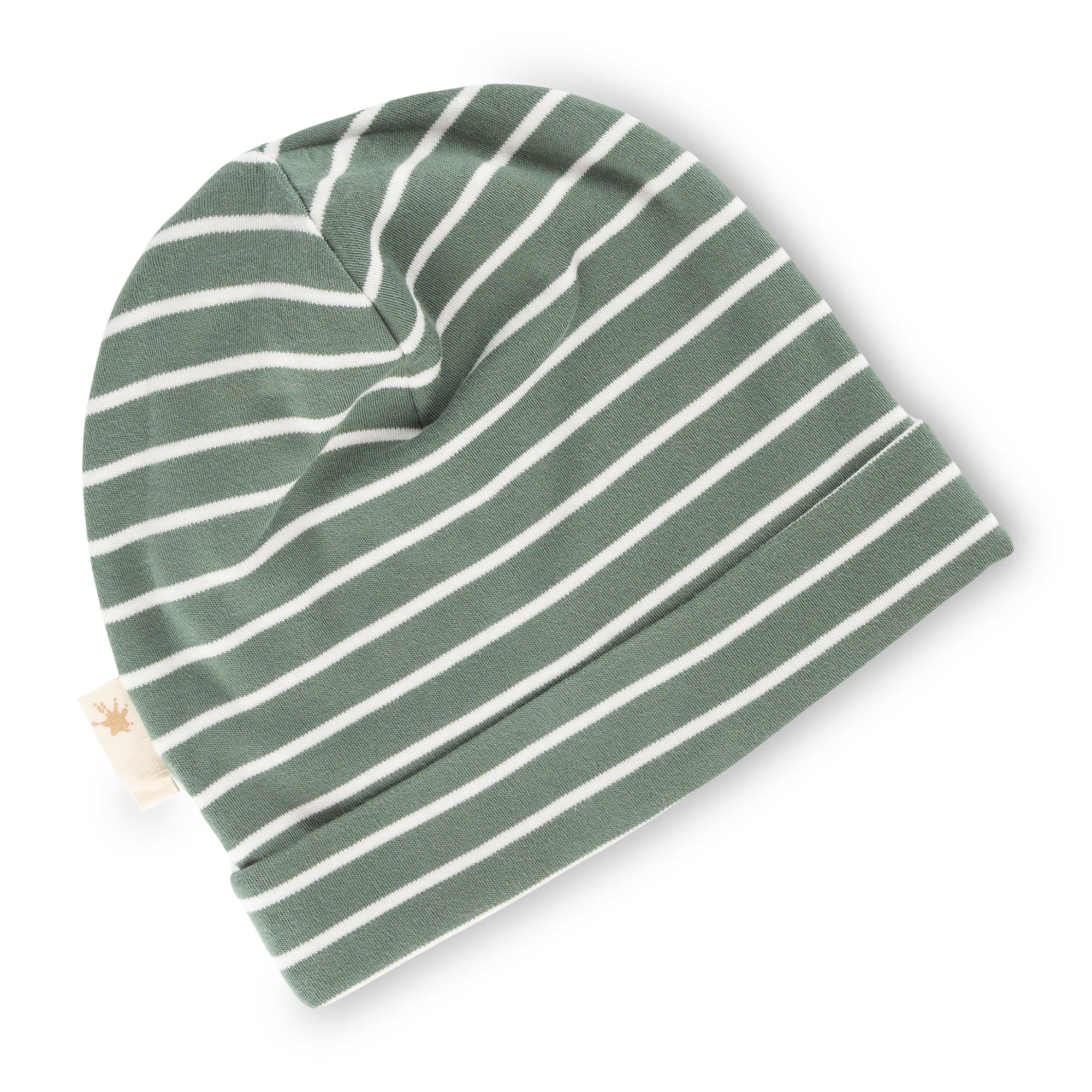 Green striped children's beanie hat