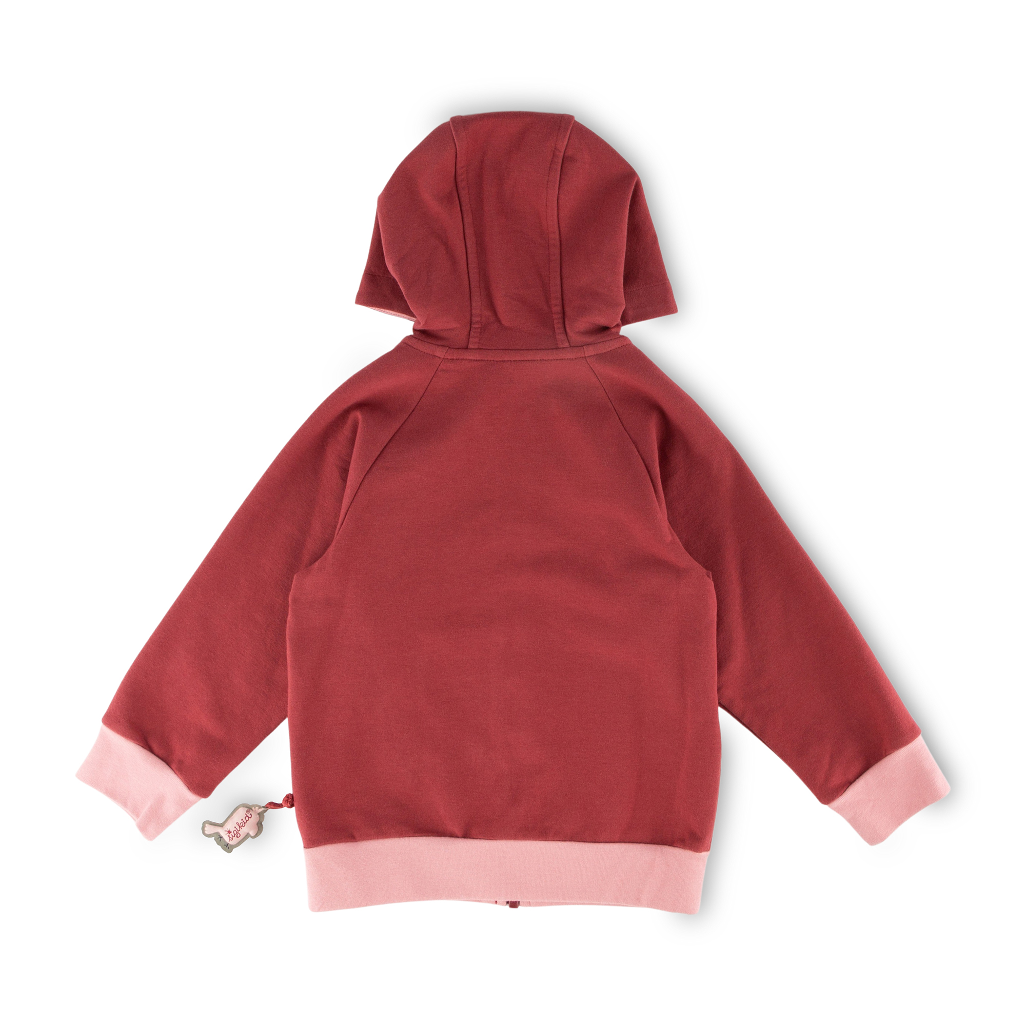 Children's hooded sweat jacket, dark red