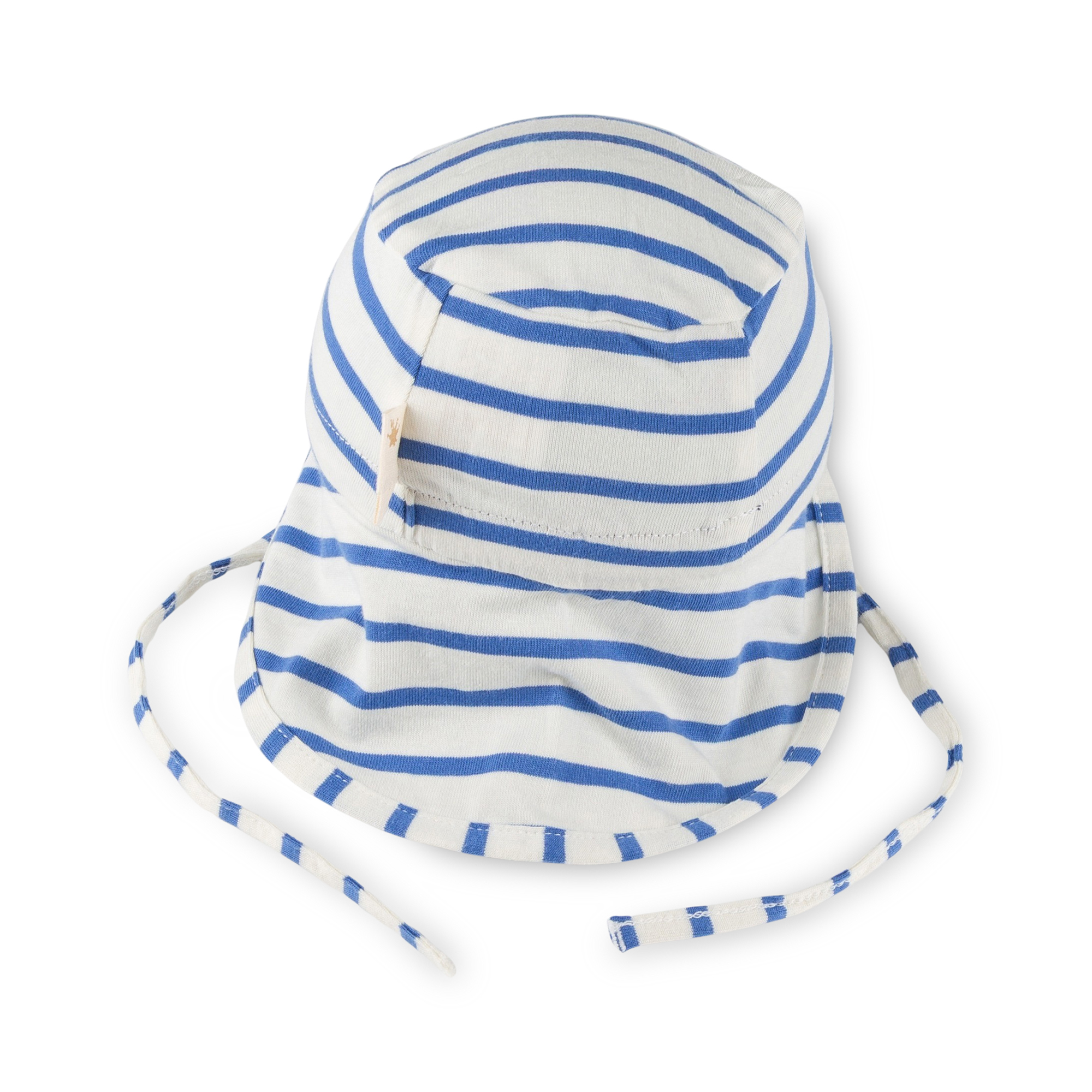 Peaked neck-flap baby sun hat Tiger & Lion, striped