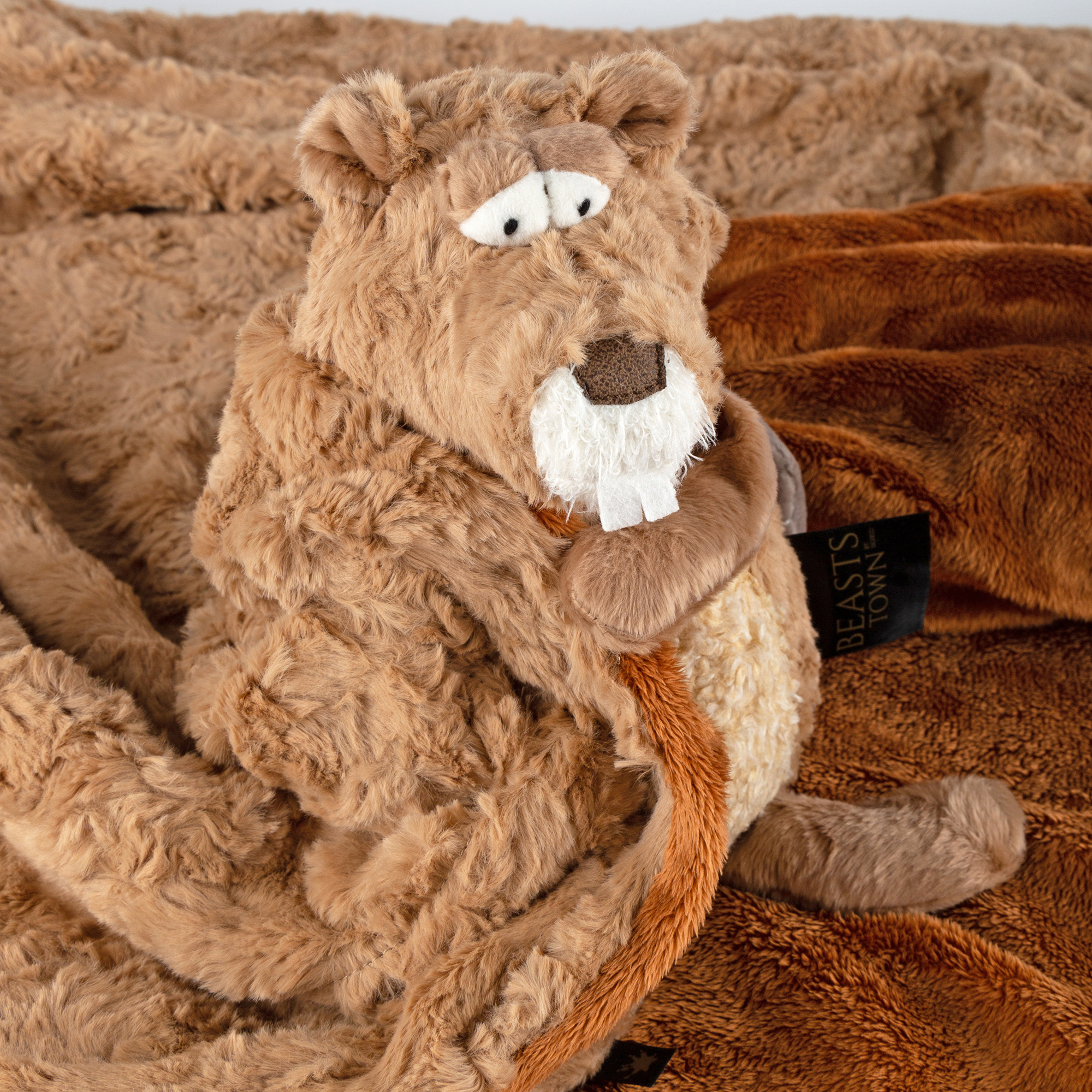 Beasts Kuscheldecke Plüsch, braun gewirbelt Beasts Kuscheldecke Plüsch, braun gewirbelt