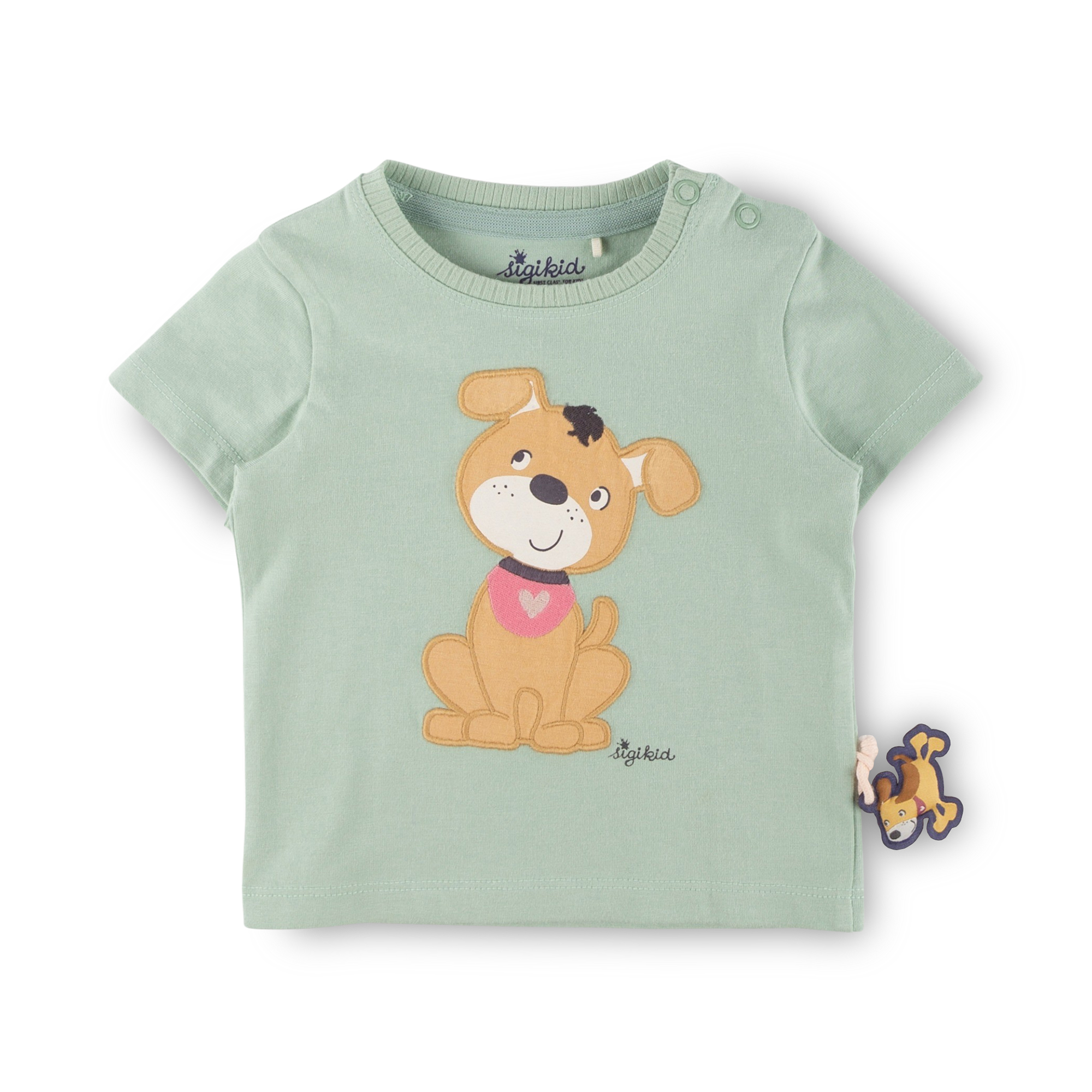 Grünes Baby T-Shirt, Hündchen Funny Dog Grünes Baby T-Shirt, Hündchen Funny Dog