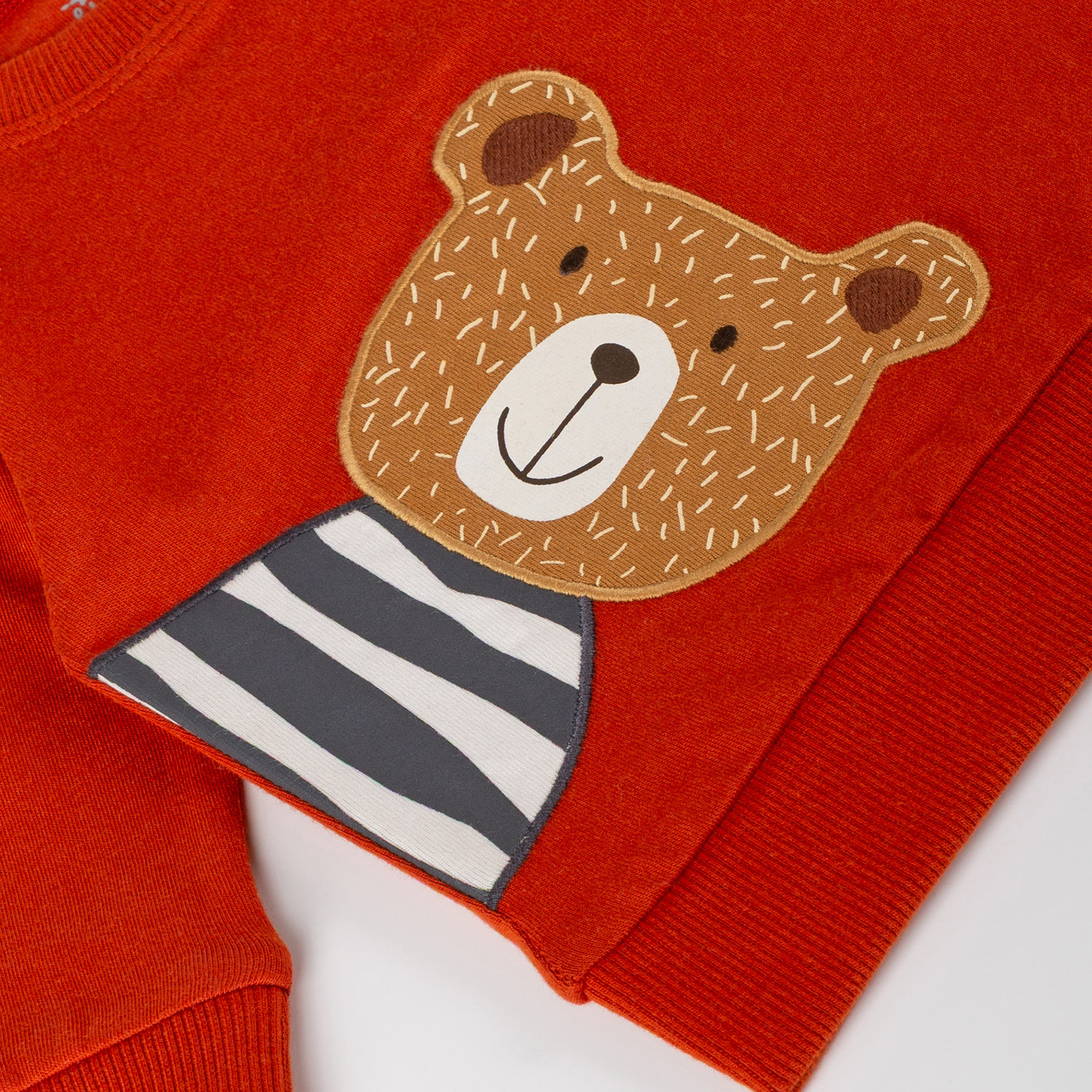 Baby Langarmshirt Winterbär, rot
