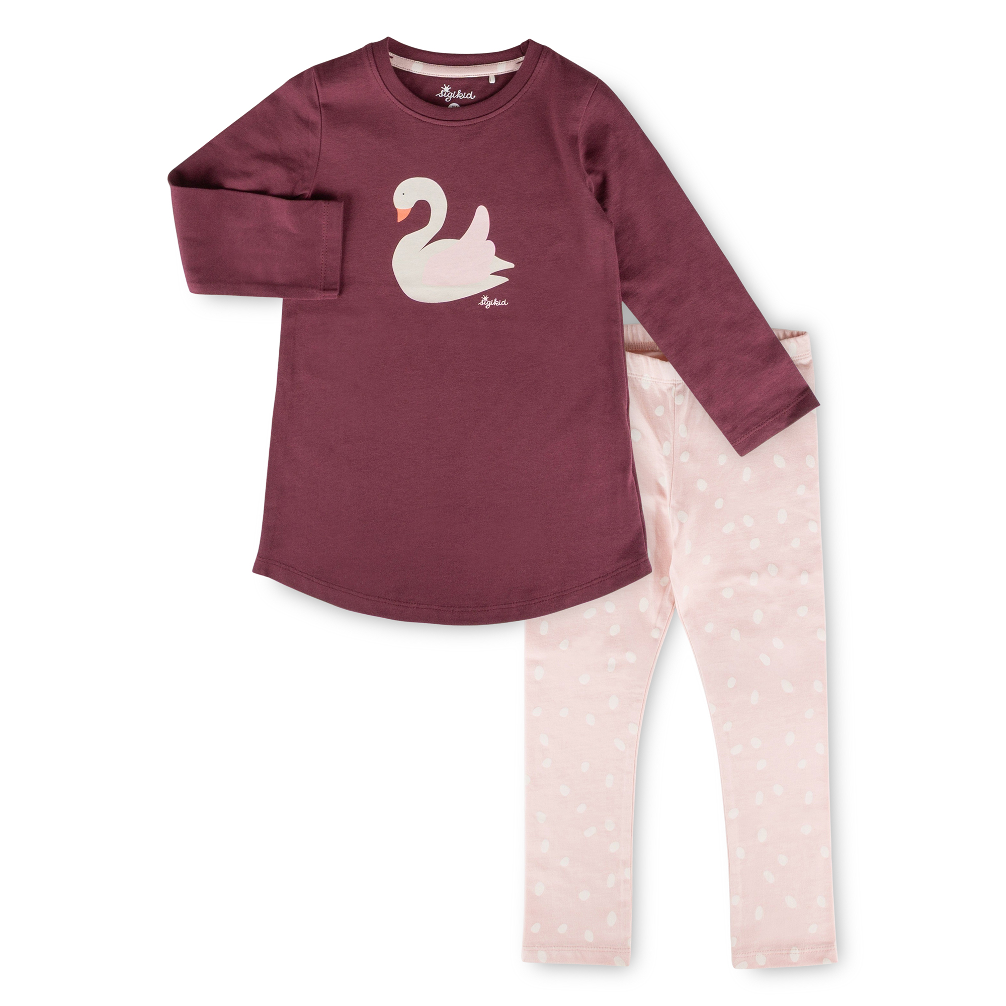 Girls' long-sleeved pyjamas swan