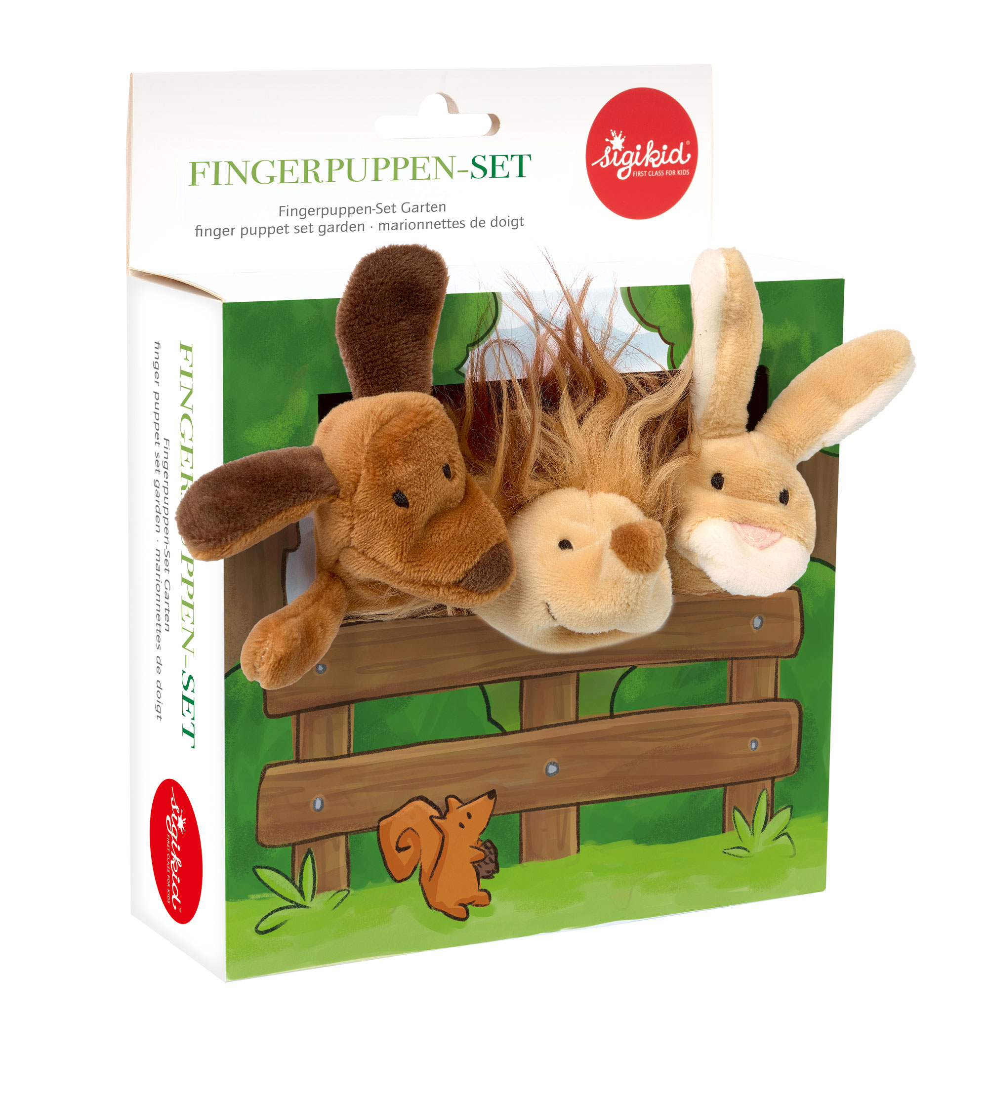 Finger puppet set garden, hedgehog dog & rabbit Finger puppet set garden, hedgehog dog & rabbit