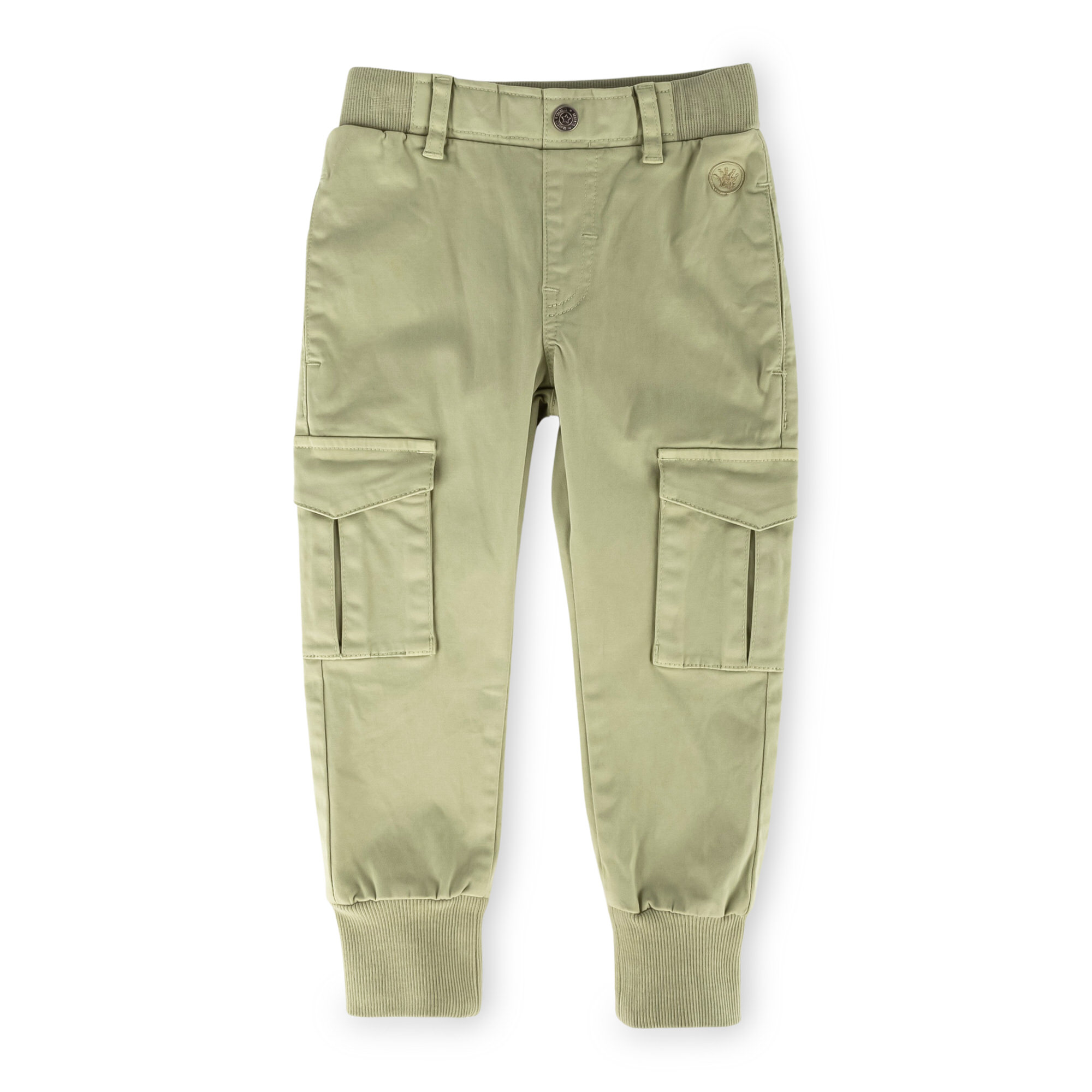 Boys' adjustable waistband gabardine cargo pants