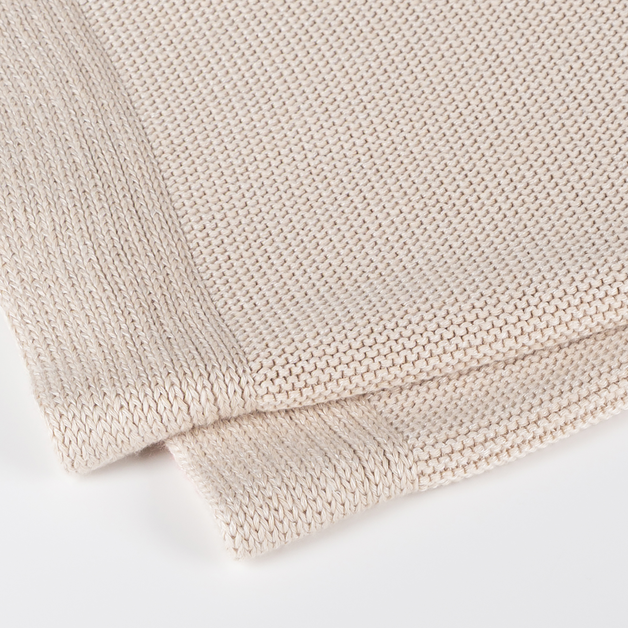 Soft knitted baby blanket, beige, Knitted Love