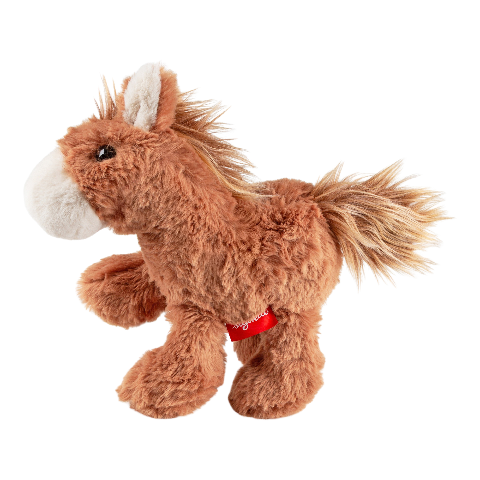 Silky soft plush toy horse, brown