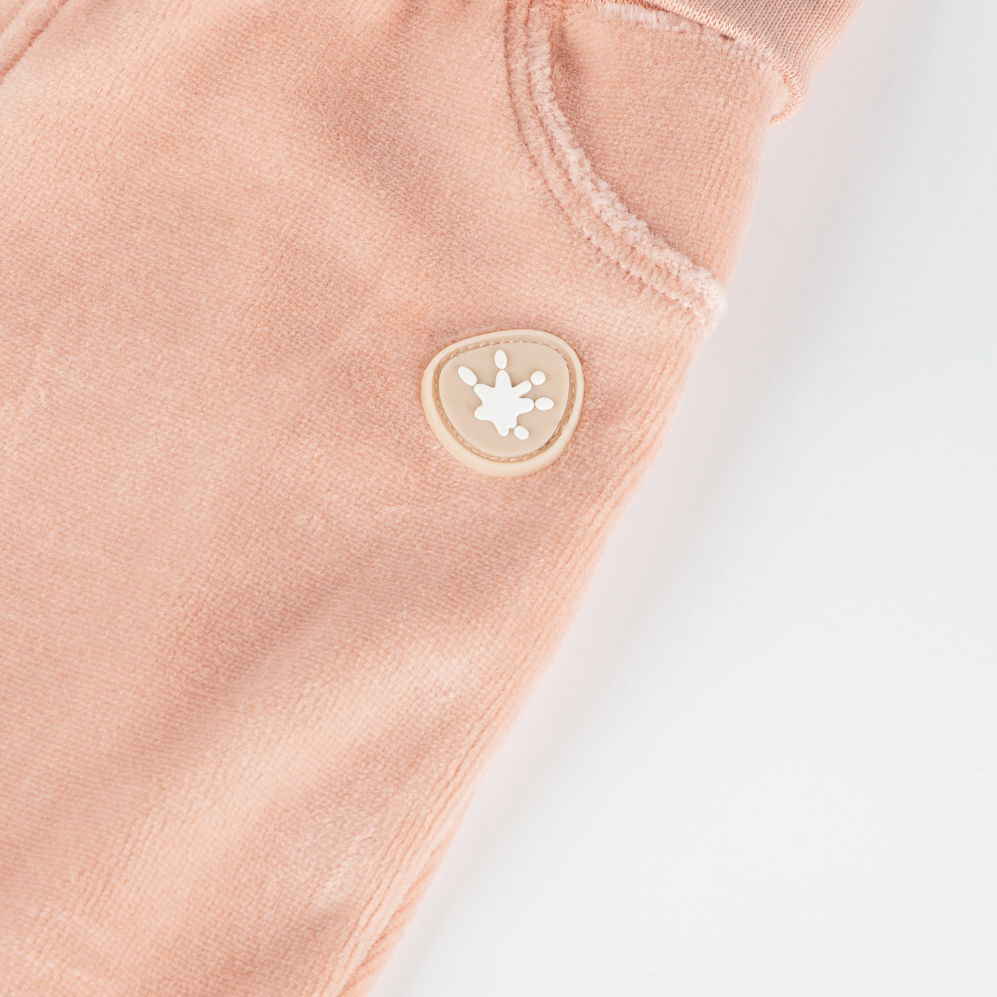 Newborn baby footed velour pants, pink
