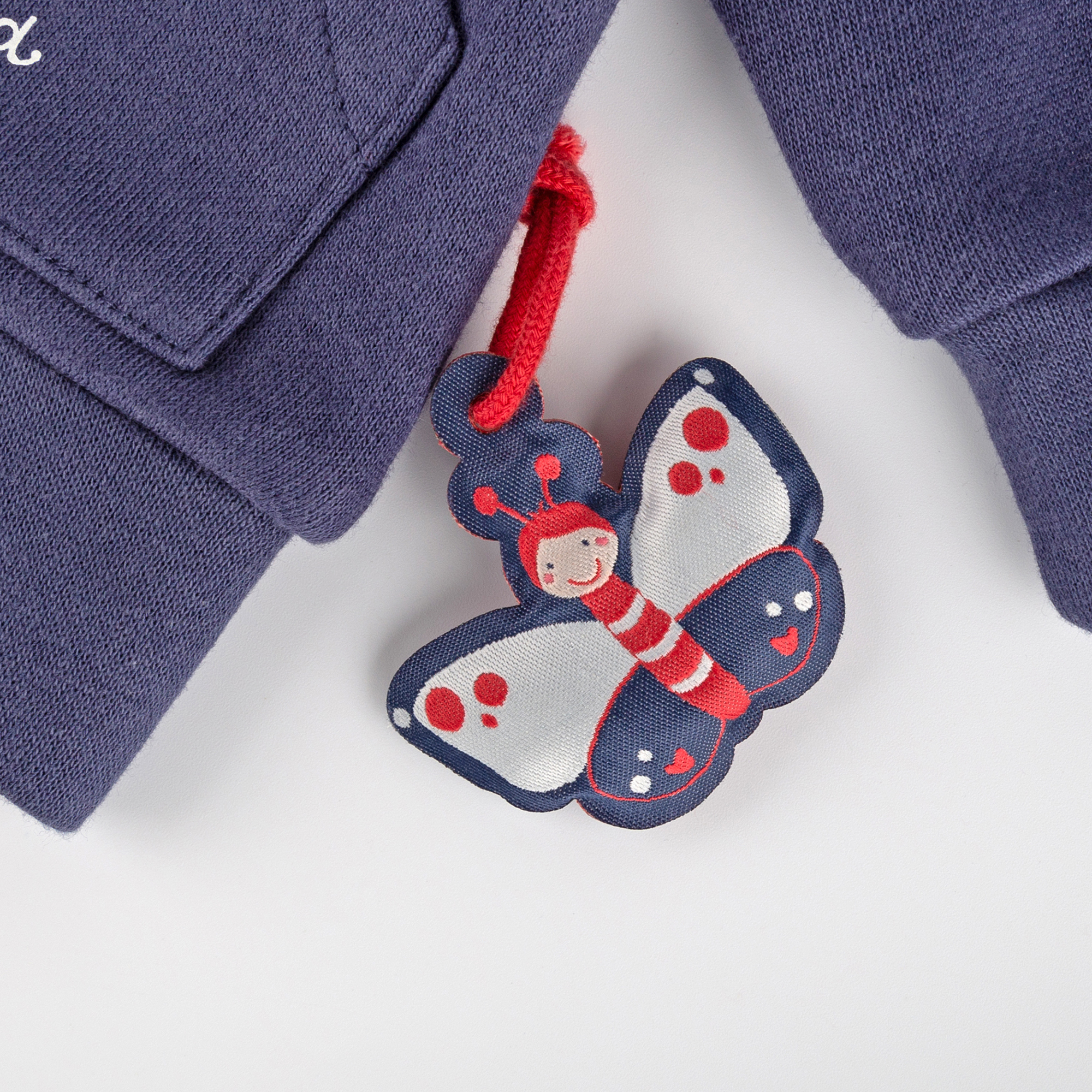 Baby Sweatjacke mit Schmetterling Motiv, blau